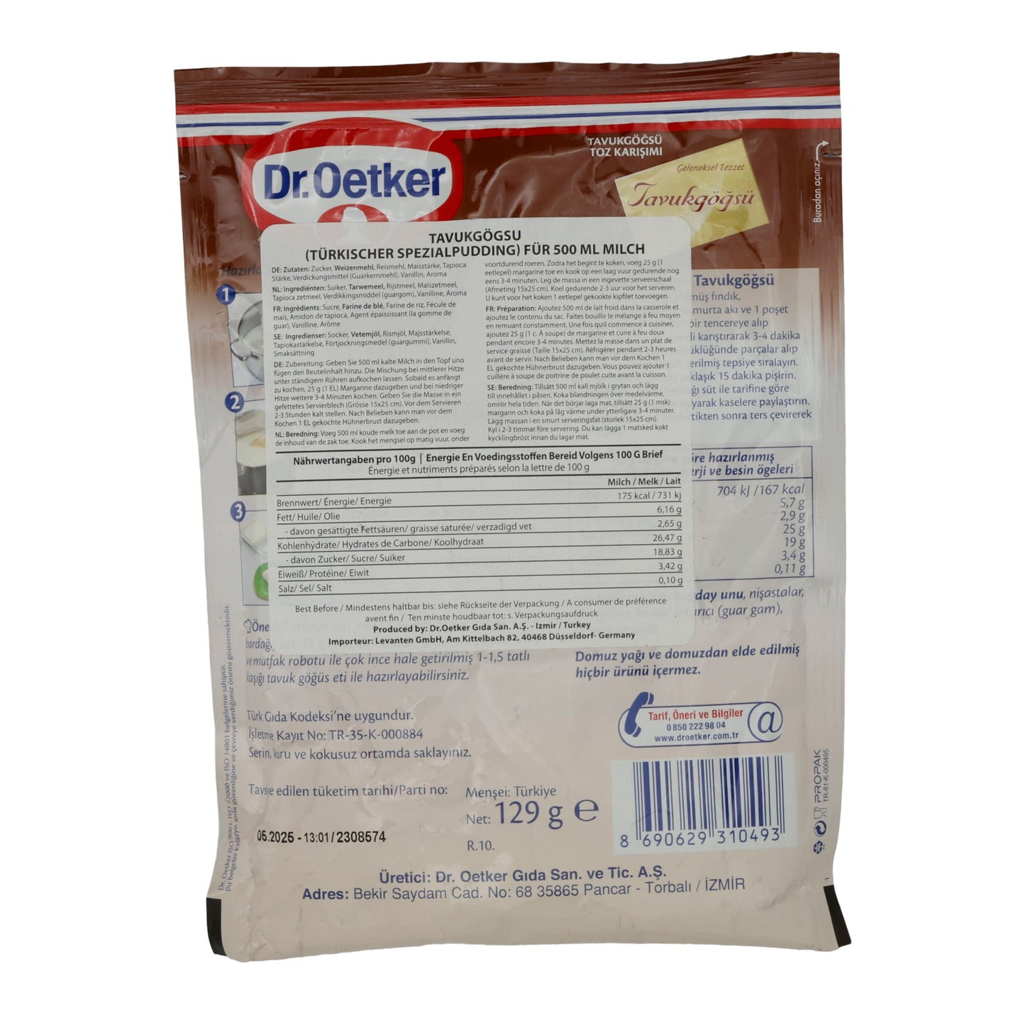 Pudding Dr. Oetker | Tavukgöğsü | Türkischer Spezialpudding | 129 g DR. OETKER