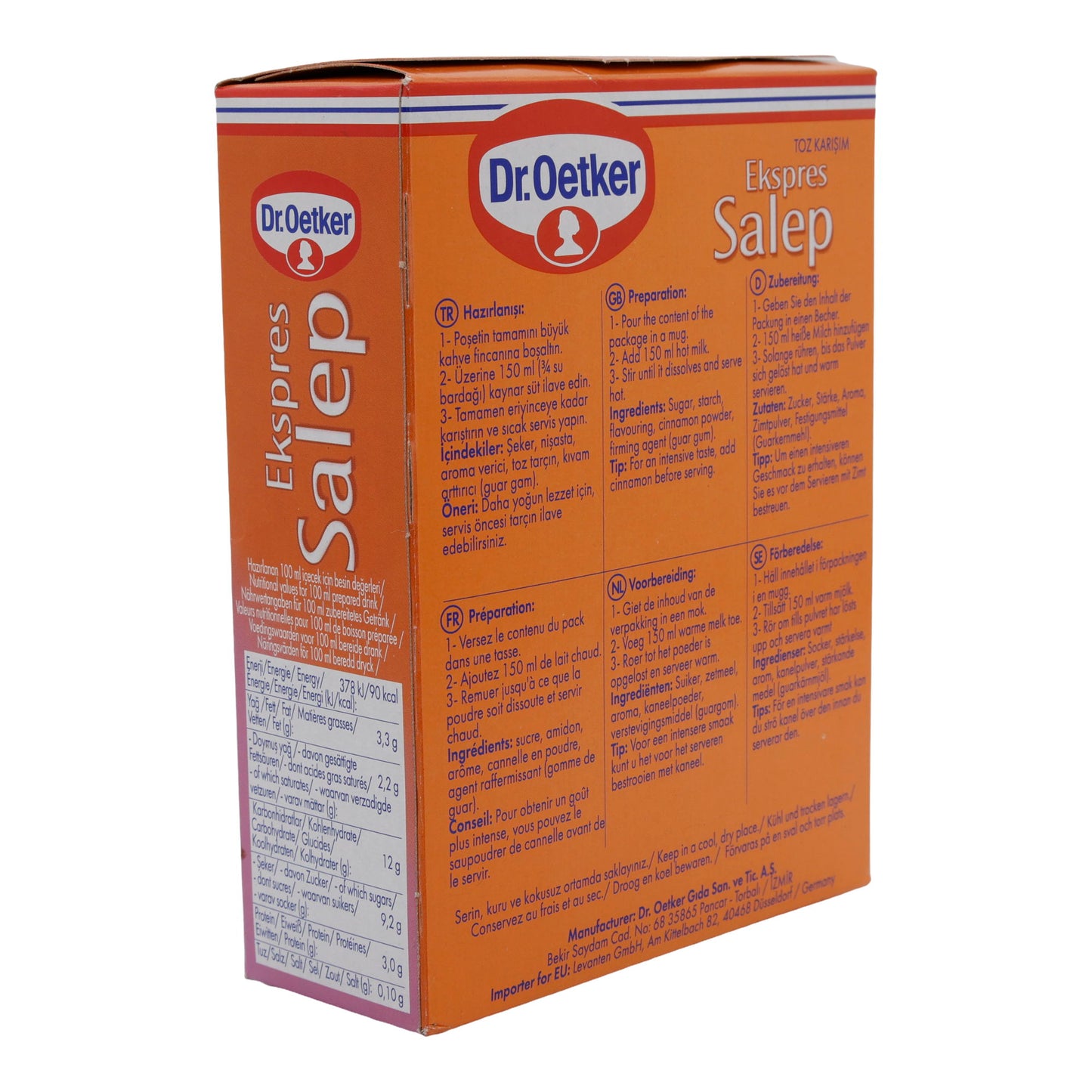 Getränkepulver Dr. Oetker | Ekspres Salep | Aromatisierte Getränkepulver-Mischung mit Zimt | 4 x 13,5 g