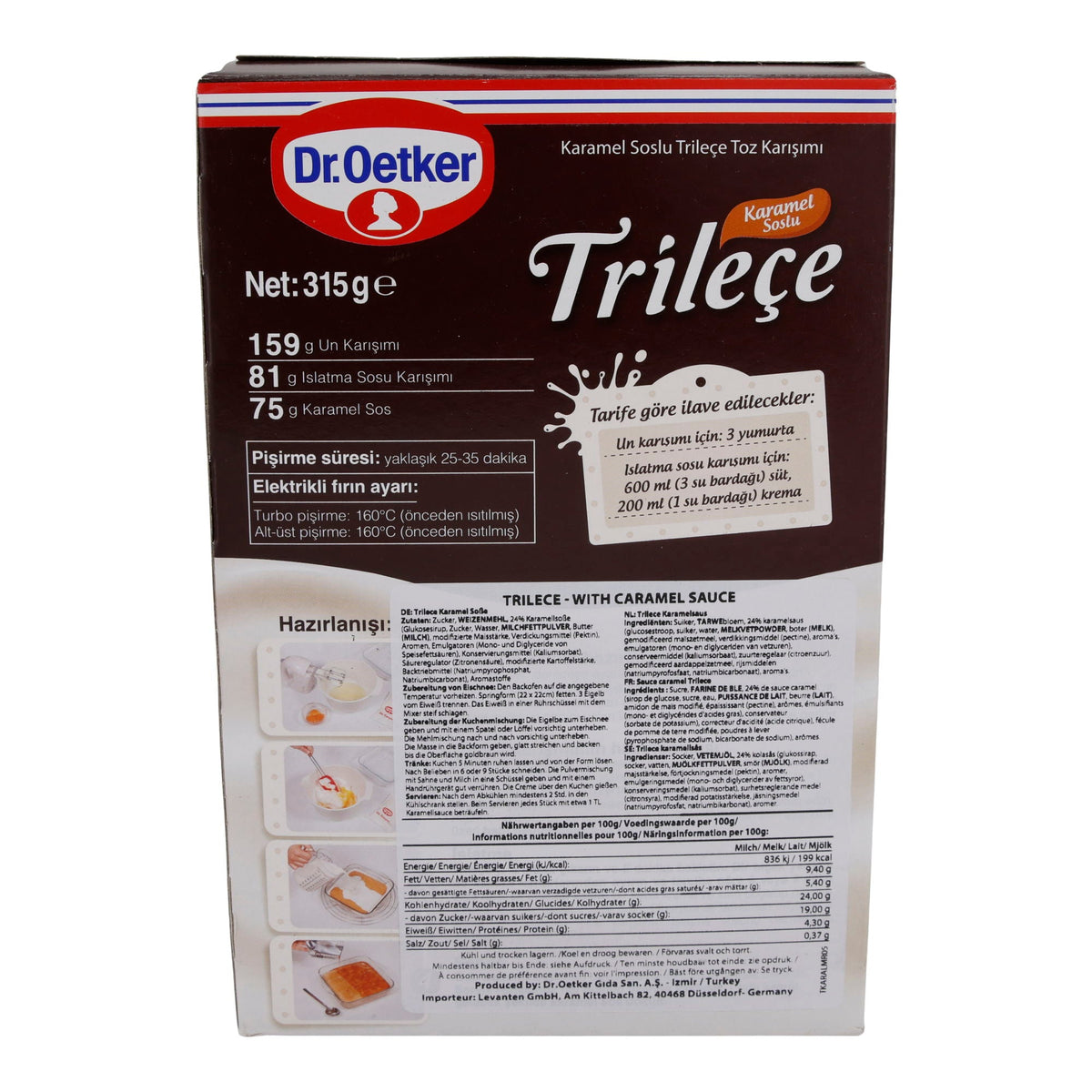 Dessert Dr. Oetker | Trileçe mit Karamellsoße | Orientalisches Dessert mit Karamellveredelung | 315 g DR. OETKER