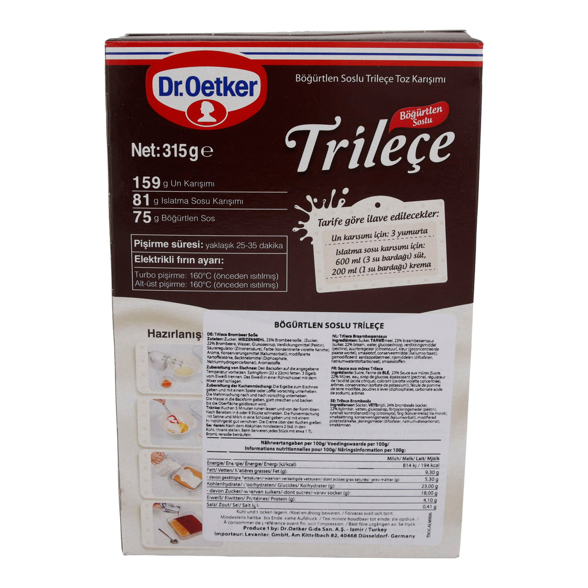 Dessertsauce Dr. Oetker | Trileçe Brombeersauce | Türkische Spezialität | 315g | DR. OETKER