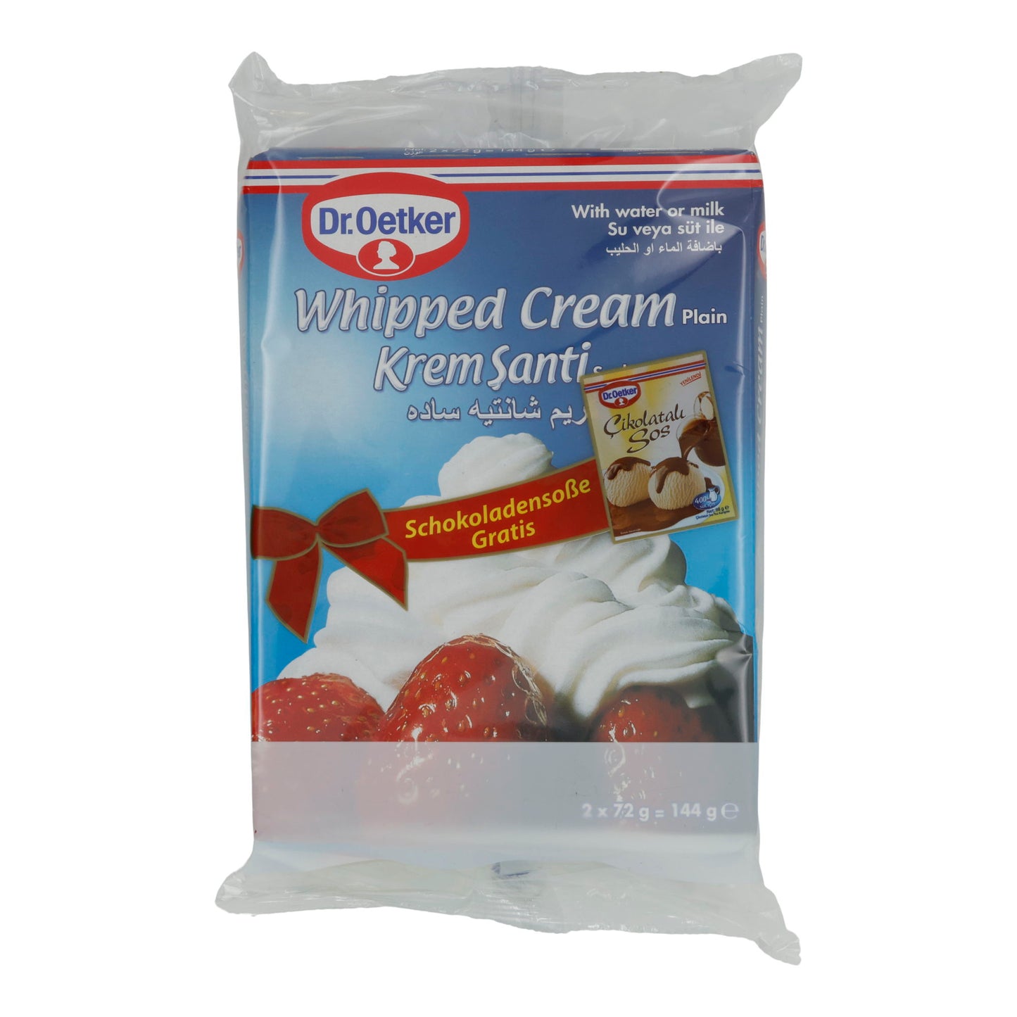 Sahne Dr. Oetker | Krem Şanti Düz | Tatlılar ve Kekler için çok yönlü krema | 2 x 72 g