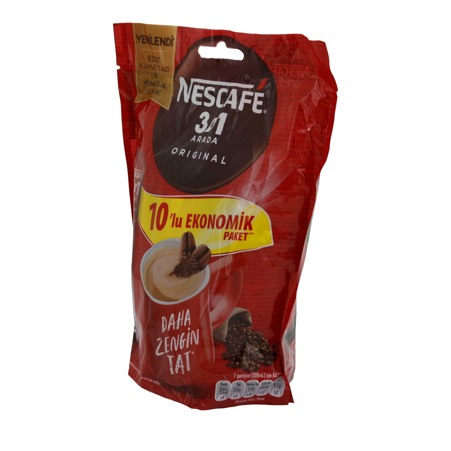 Instantkaffee NESCAFÉ | 3in1 Original | 10er Pack, reichhaltiger Geschmack & weiche Schaumkrone | 175 g