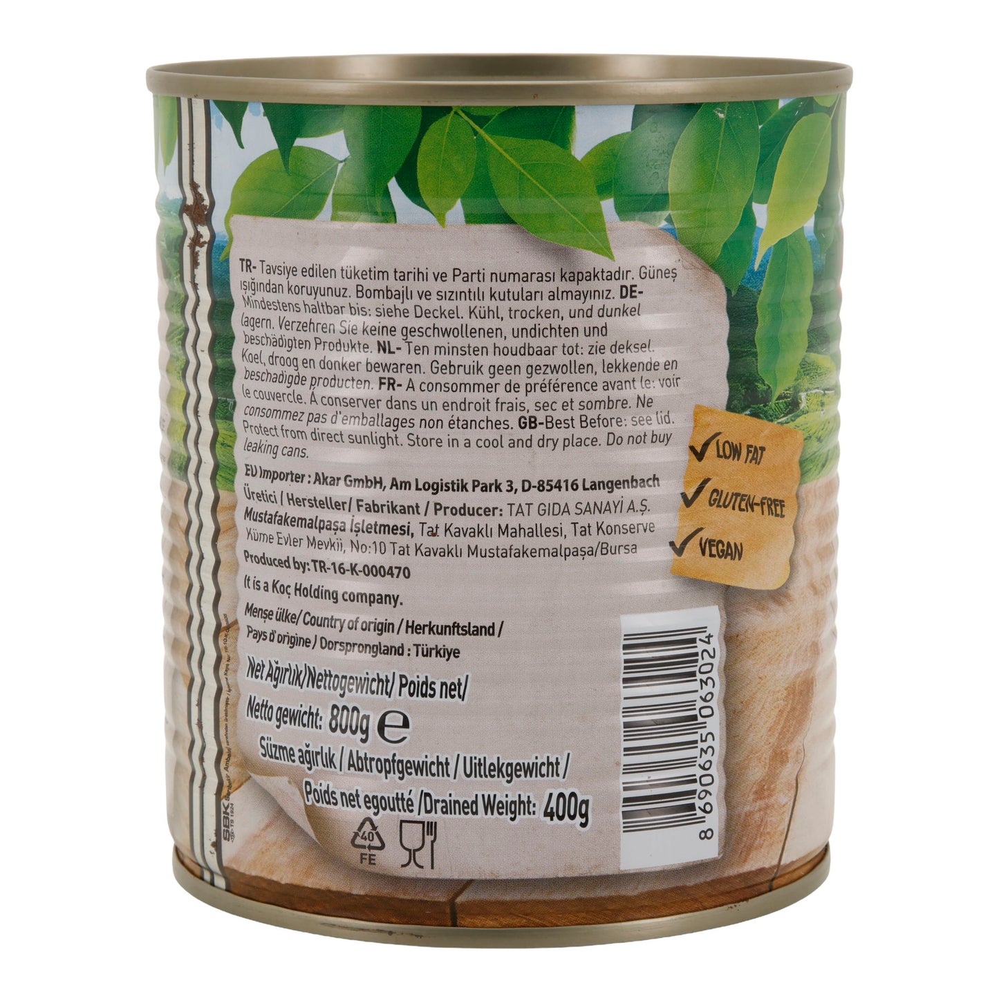 Gekochte Weiße Bohnen TAT | Hülsenfrüchte | Proteinreich & ballaststoffreich | 800 g