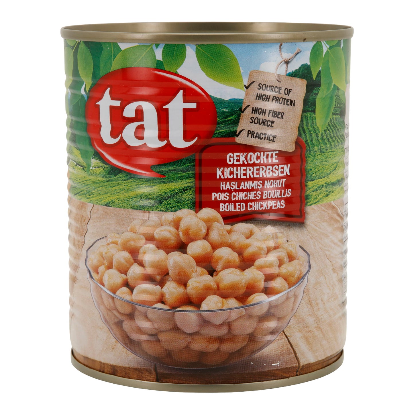 Gekochte Kichererbsen TAT | Hülsenfrüchte | Proteinreich & ballaststoffreich | 800 g