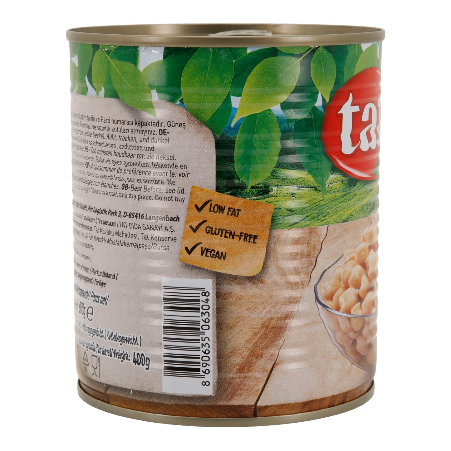 Gekochte Kichererbsen TAT | Hülsenfrüchte | Proteinreich & ballaststoffreich | 800 g