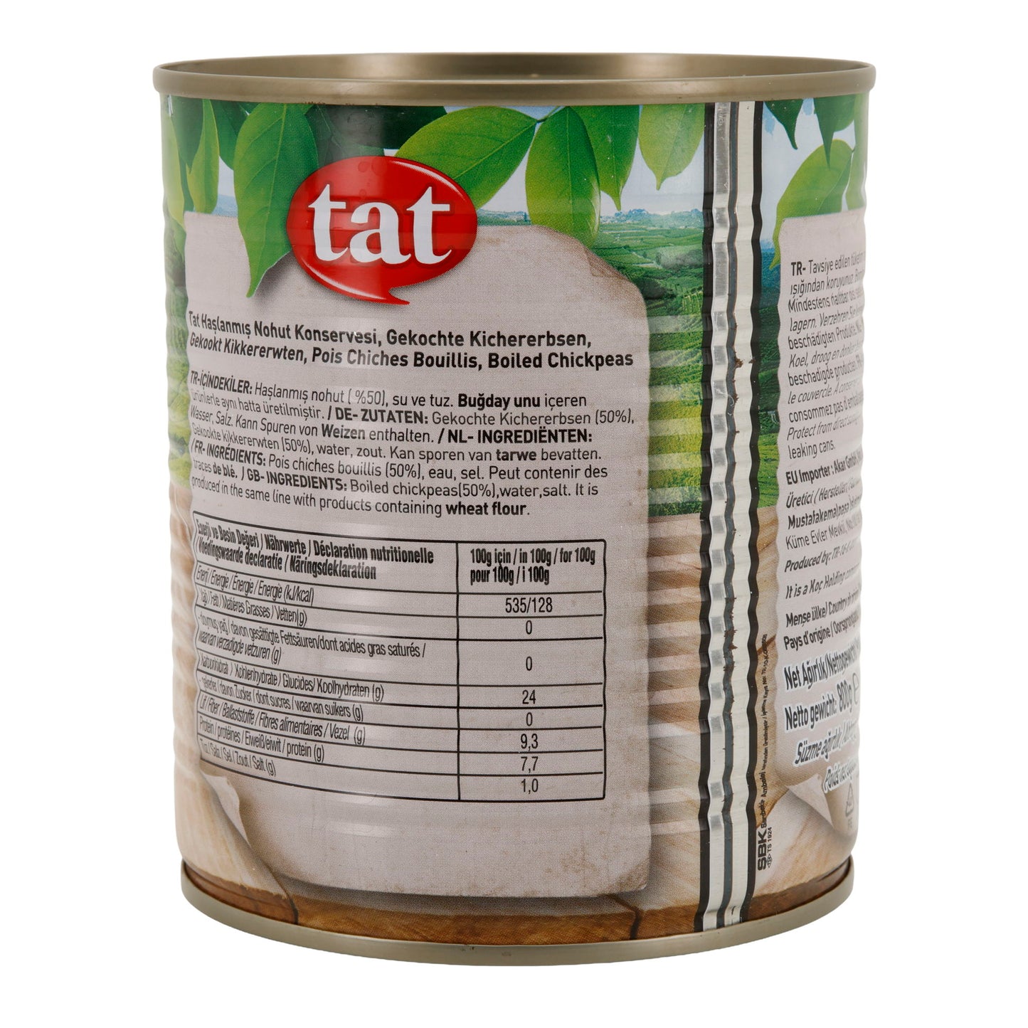 Gekochte Kichererbsen TAT | Hülsenfrüchte | Proteinreich & ballaststoffreich | 800 g