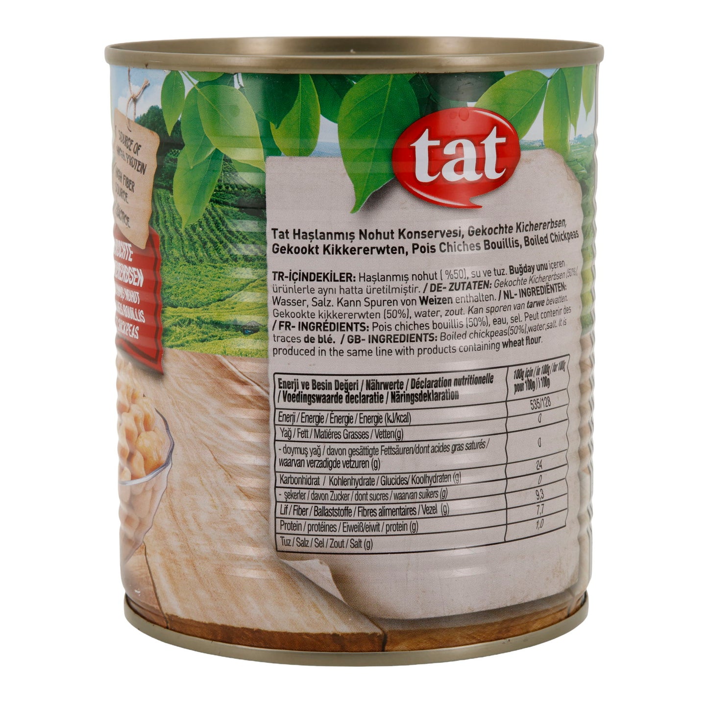 Gekochte Kichererbsen TAT | Hülsenfrüchte | Proteinreich & ballaststoffreich | 800 g