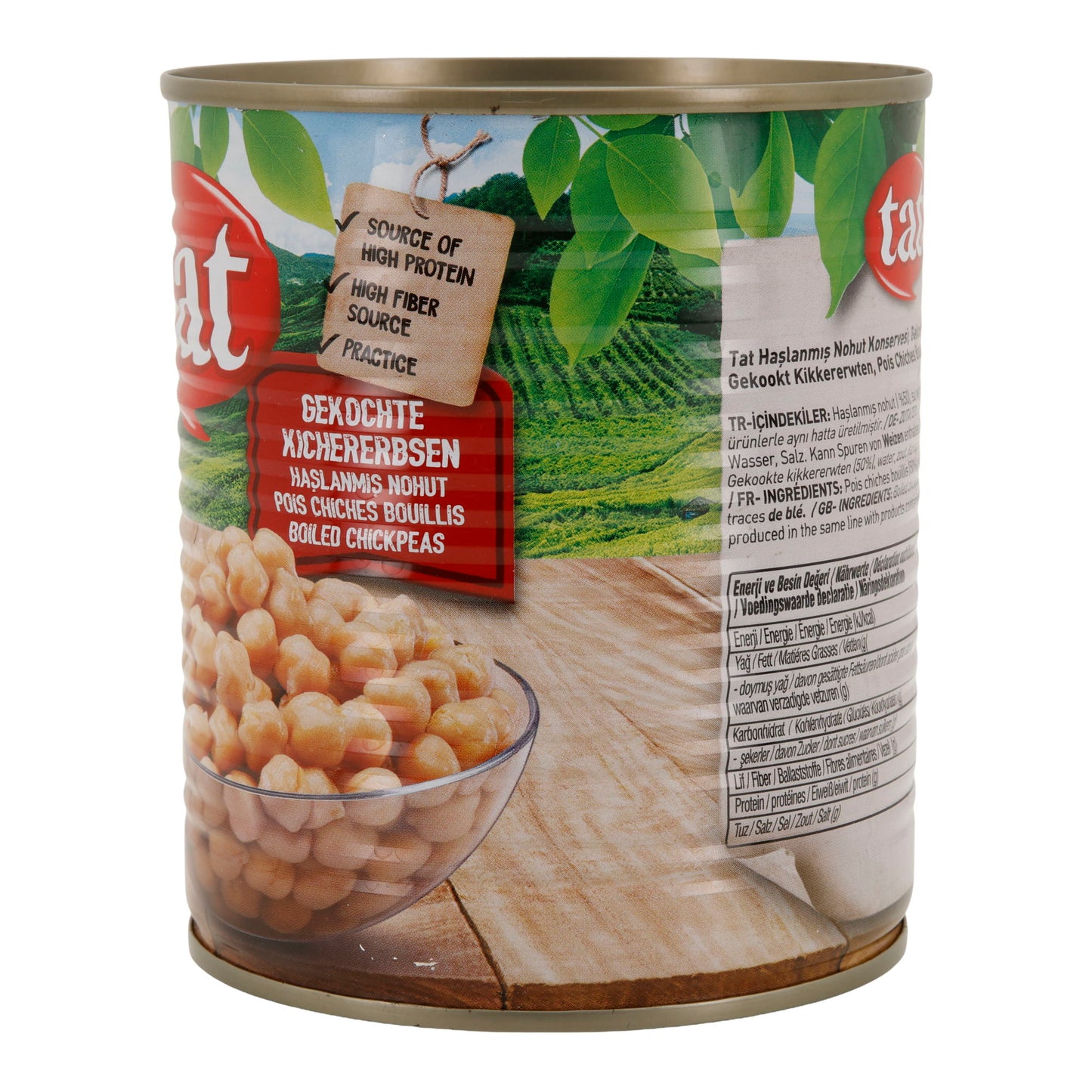Gekochte Kichererbsen TAT | Hülsenfrüchte | Proteinreich & ballaststoffreich | 800 g