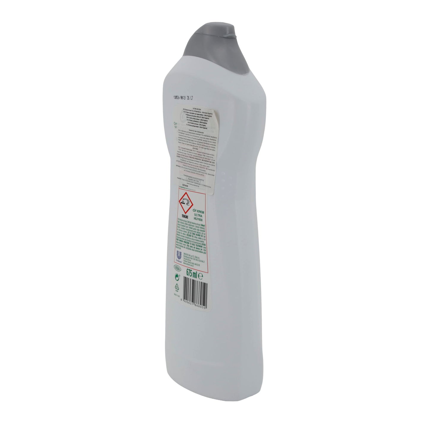 Crème nettoyante Cif Ultra Hygiène Crème Liquide | Produit de nettoyage | Avec chlore pour une propreté hygiénique | 675 ml