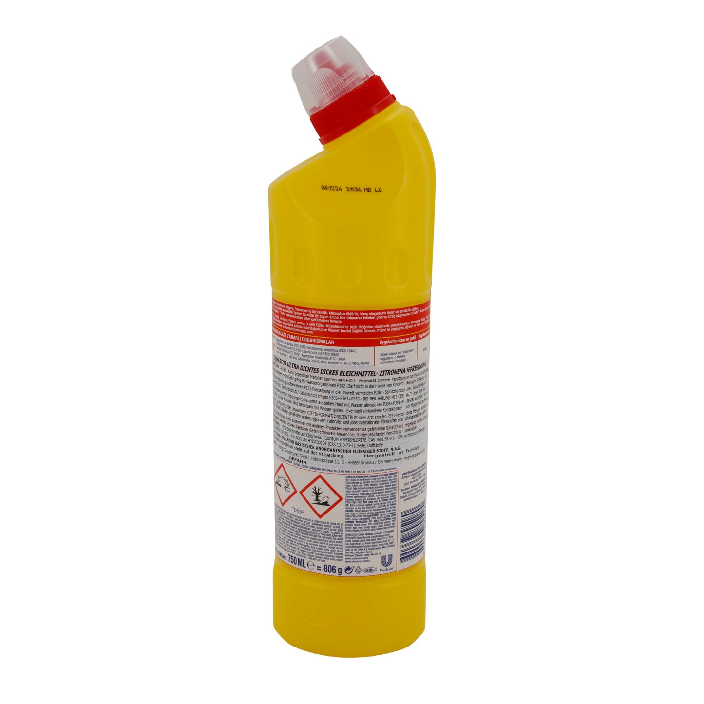 Bleichmittel Domestos Ultra Dichtes | Bleichmittel | Zitronen-Frische Duft | 750 ml