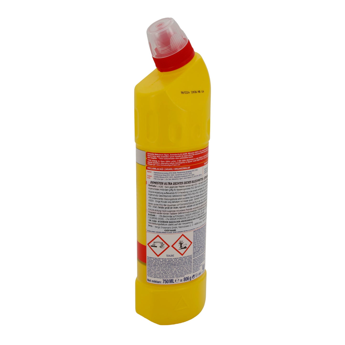 Bleichmittel Domestos Ultra Dichtes | Bleichmittel | Zitronen-Frische Duft | 750 ml