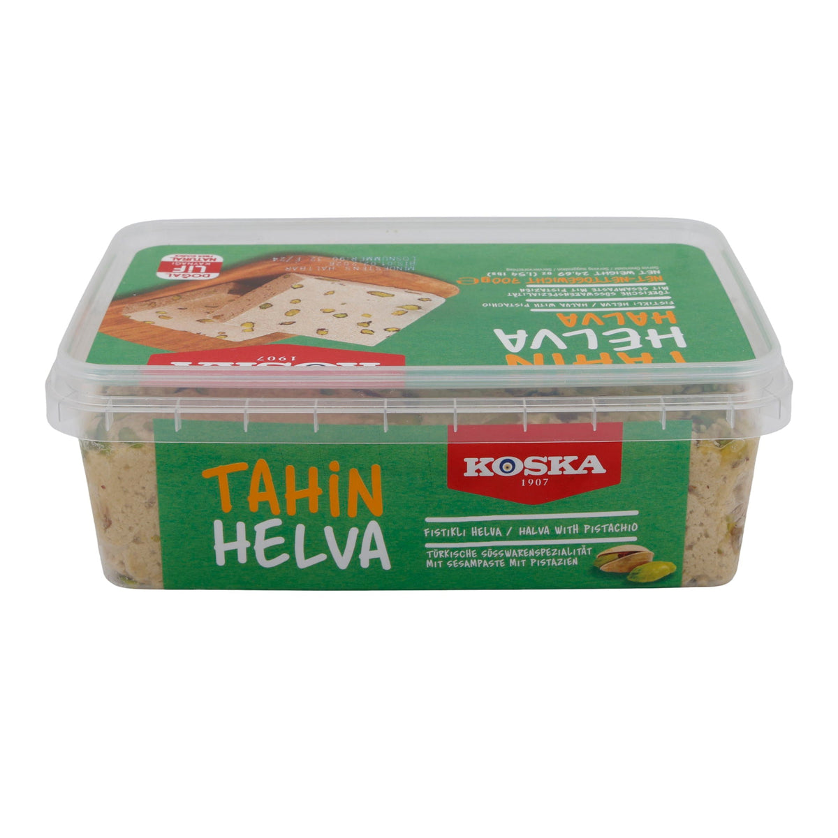 Sesampaste Koska Tahin Helva mit Pistazien | Süßspeise | Traditionelle türkische Süßware | 700 g KOSKA
