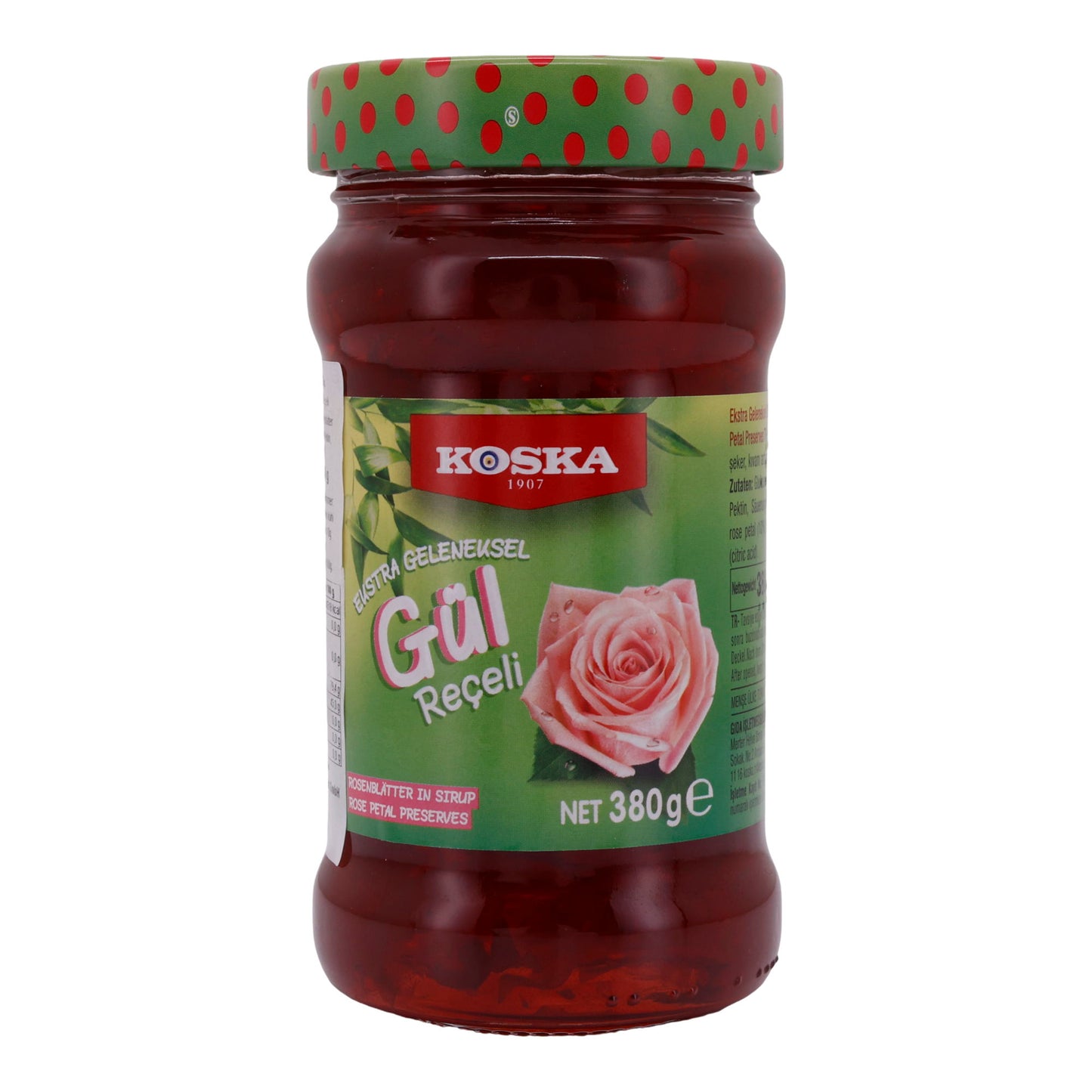 Confiture de roses Koska | Gül Reçeli | Avec des pétales de rose dans du sirop | 380 g