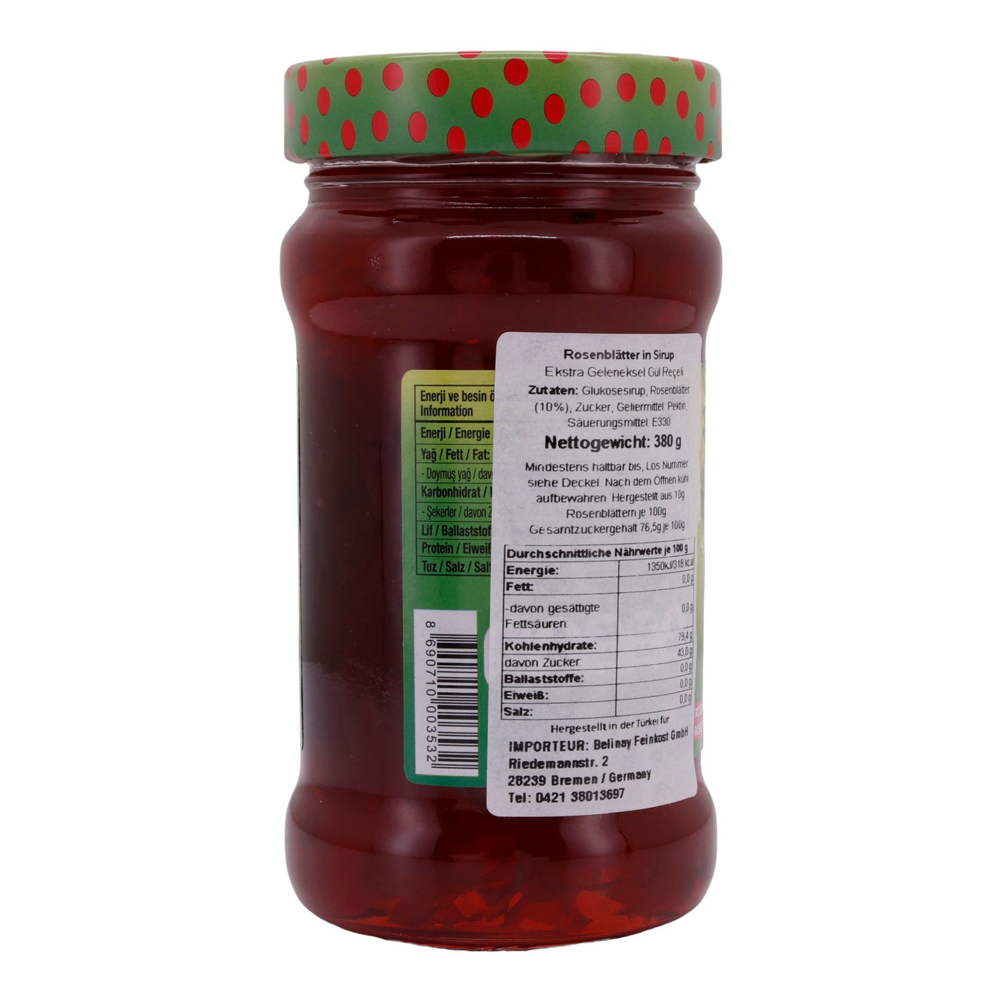 Confiture de roses Koska | Gül Reçeli | Avec des pétales de rose dans du sirop | 380 g