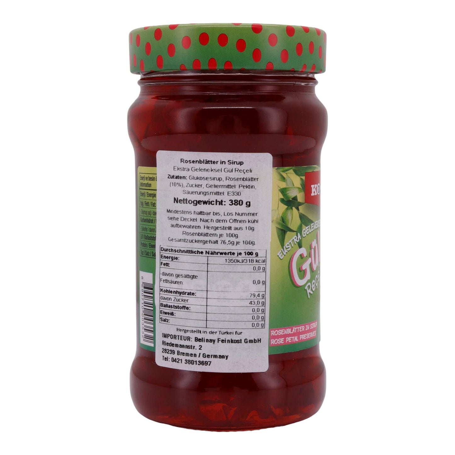 Confiture de roses Koska | Gül Reçeli | Avec des pétales de rose dans du sirop | 380 g