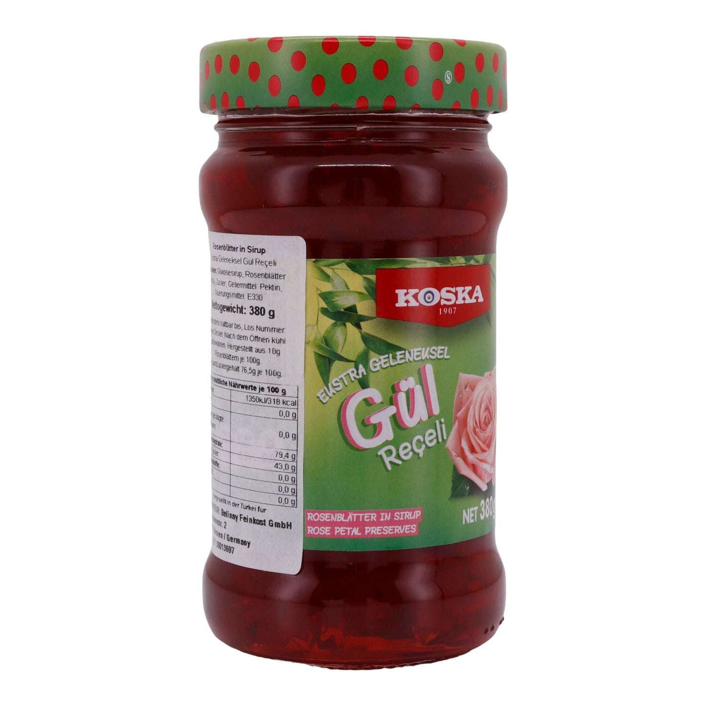Rosenkonfitüre Koska | Gül Reçeli | Mit Rosenblättern in Sirup | 380 g KOSKA