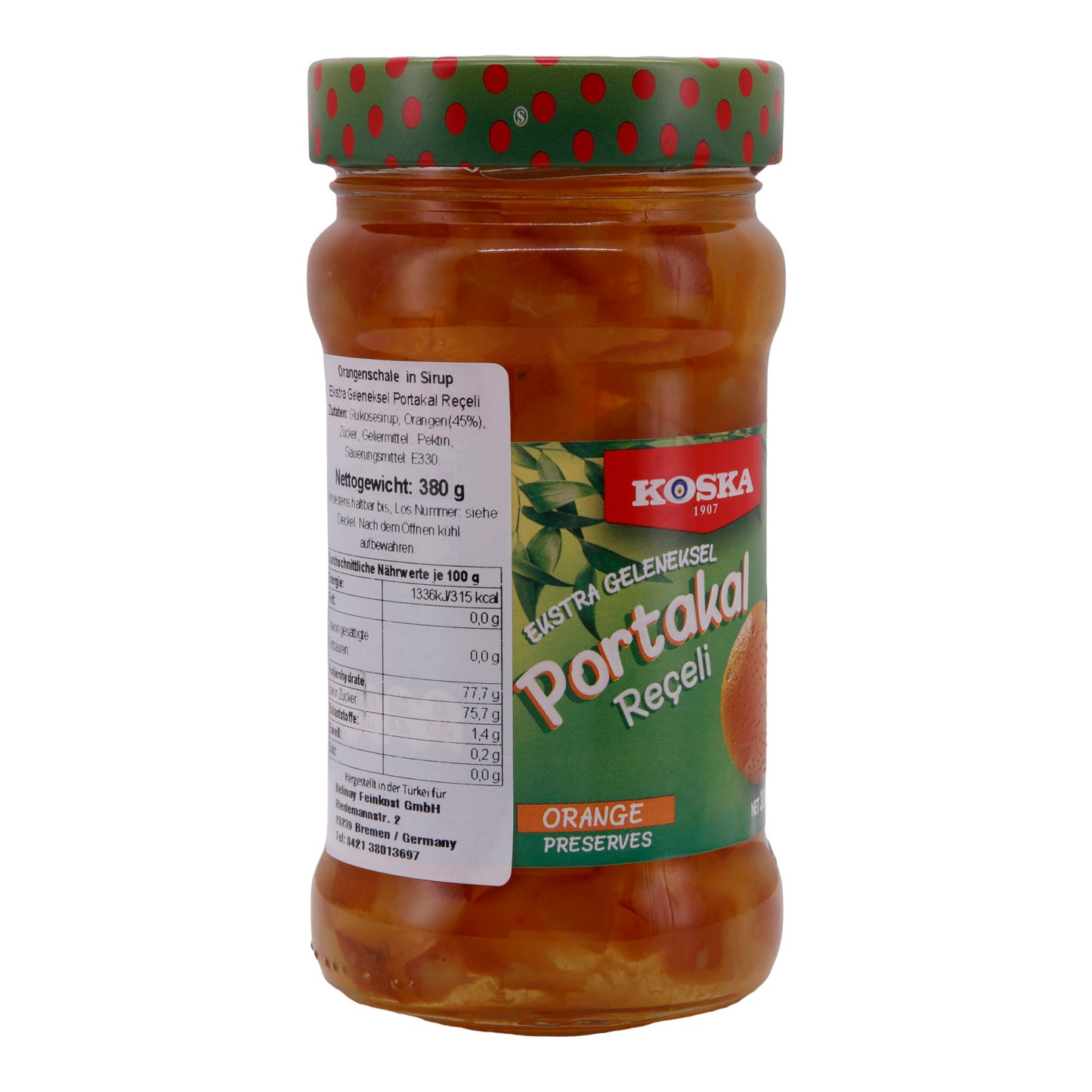 Orangenkonfitüre Koska | Marmelade | Fruchtig, Orangenschalen | 380 g