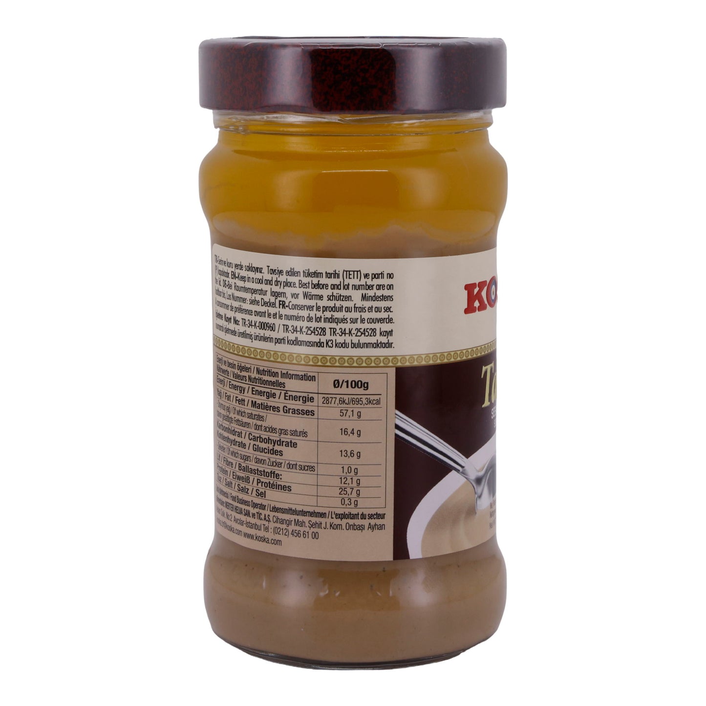 Sesampaste Koska | Dessert oder Brotaufstrich | Tahin, Hochwertig, aus Sesamsamen, hoher Ballaststoffgehalt | 300g