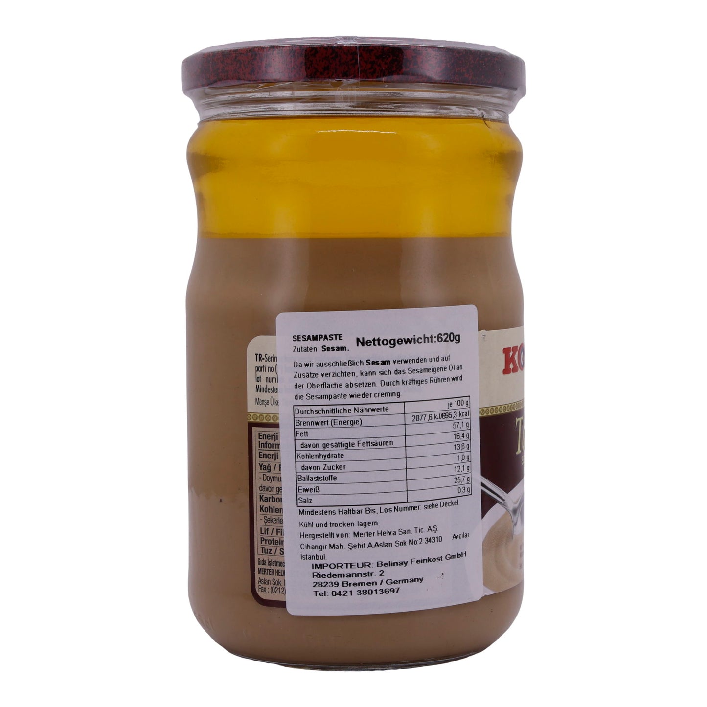 Sesampasta Koska | Tahin | Natuurlijk, hoog vezelgehalte | 620 g