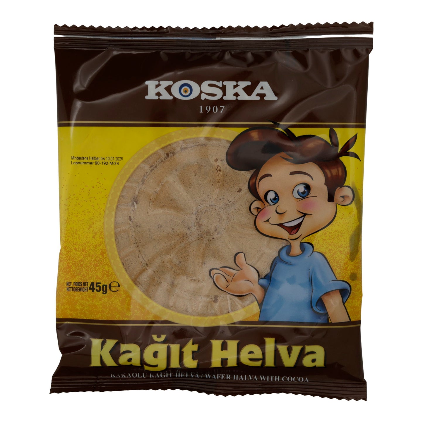 Waffel Koska | Kakaolu Kağıt Helva | Knusprig, mit Kakaocreme | 45 g