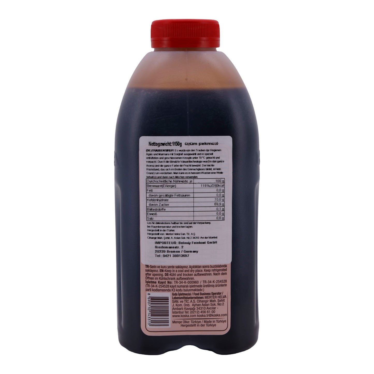 Traubensirup Koska | Üzüm Pekmezi | Reine Traubenmelasse, natürlich & ohne Zusatzstoffe | 1150 g