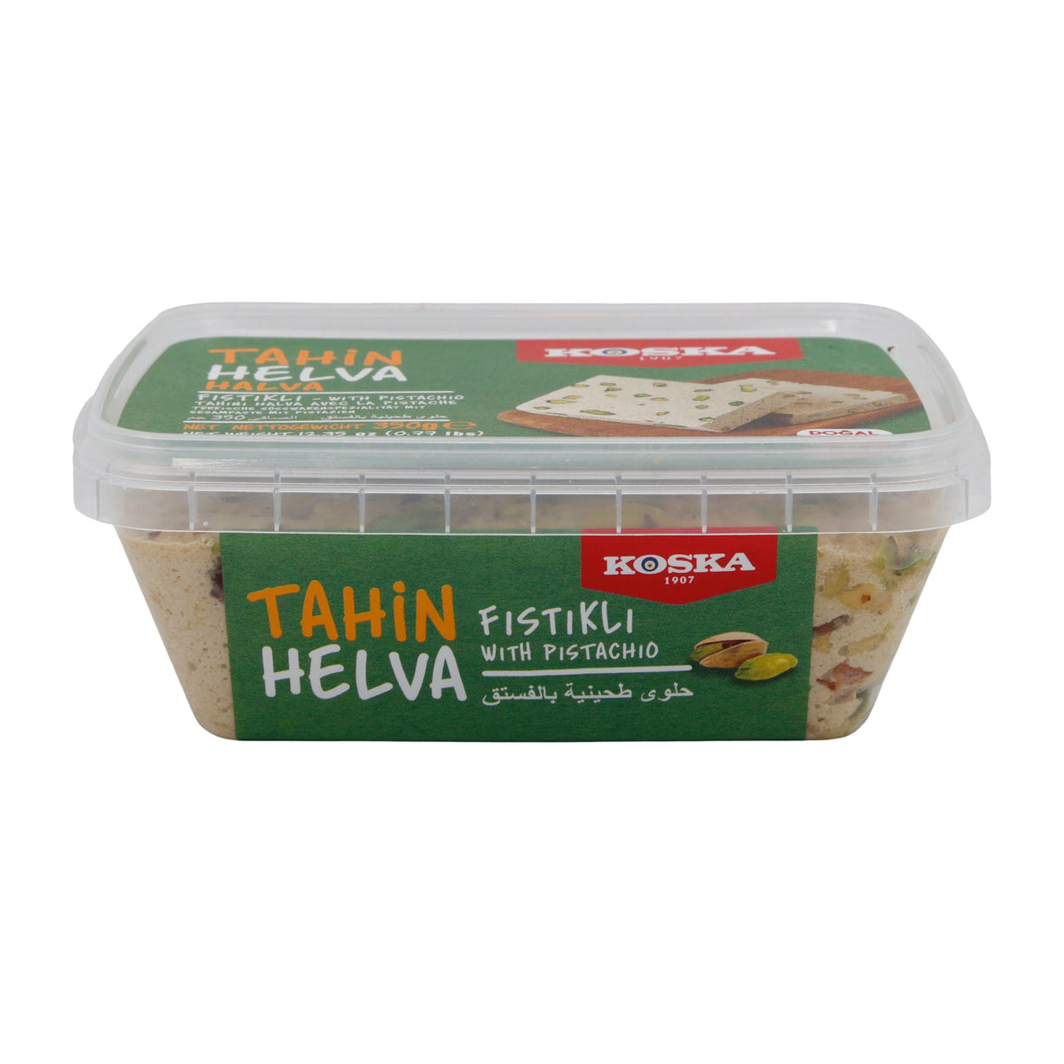 Sesampaste Koska Tahin Helva mit Pistazien | Süßspeise | Traditionelle türkische Süßware | 350 g KOSKA