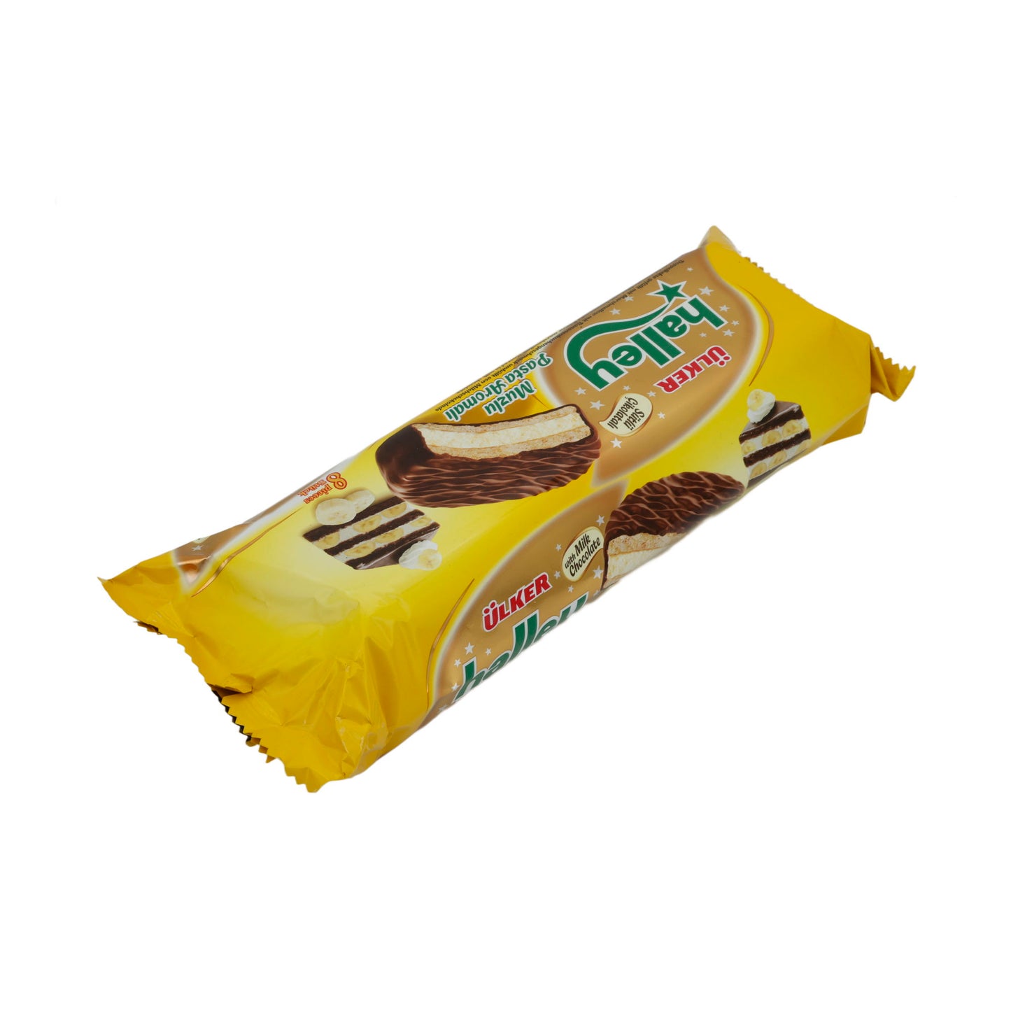 Biscotti Doppelkekse Ülker | Biscotti | Halley alla banana, con ripieno di marshmallow alla banana e cioccolato al latte, 8 pezzi 240g