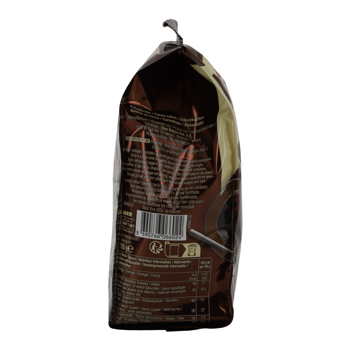 Kekse Ülker Danke Lokmalık Cacaohoudend | Gebak | Heerlijke Chocoladekoekjes | 160 g
