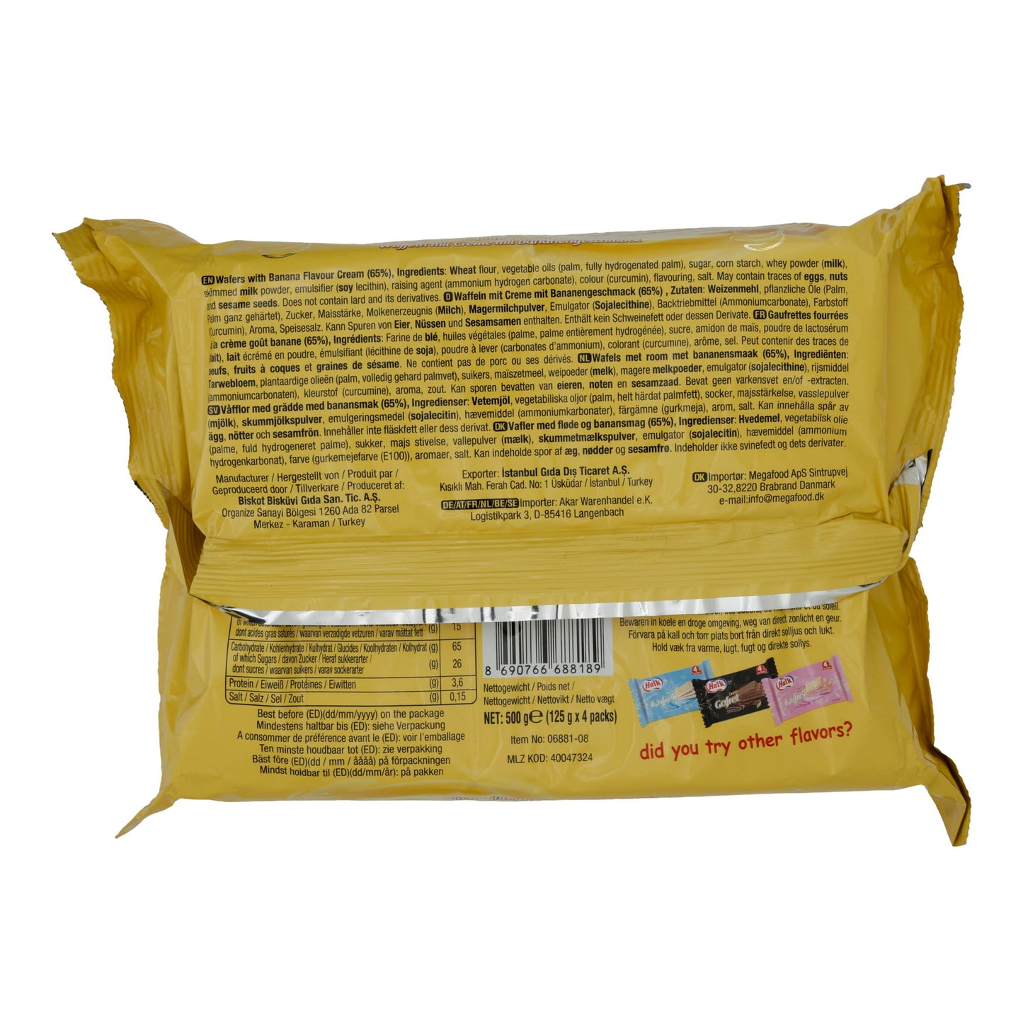 Waffeln Halk Duble Gofret | Gebäck | mit Bananencreme im 4er Pack | 500 g