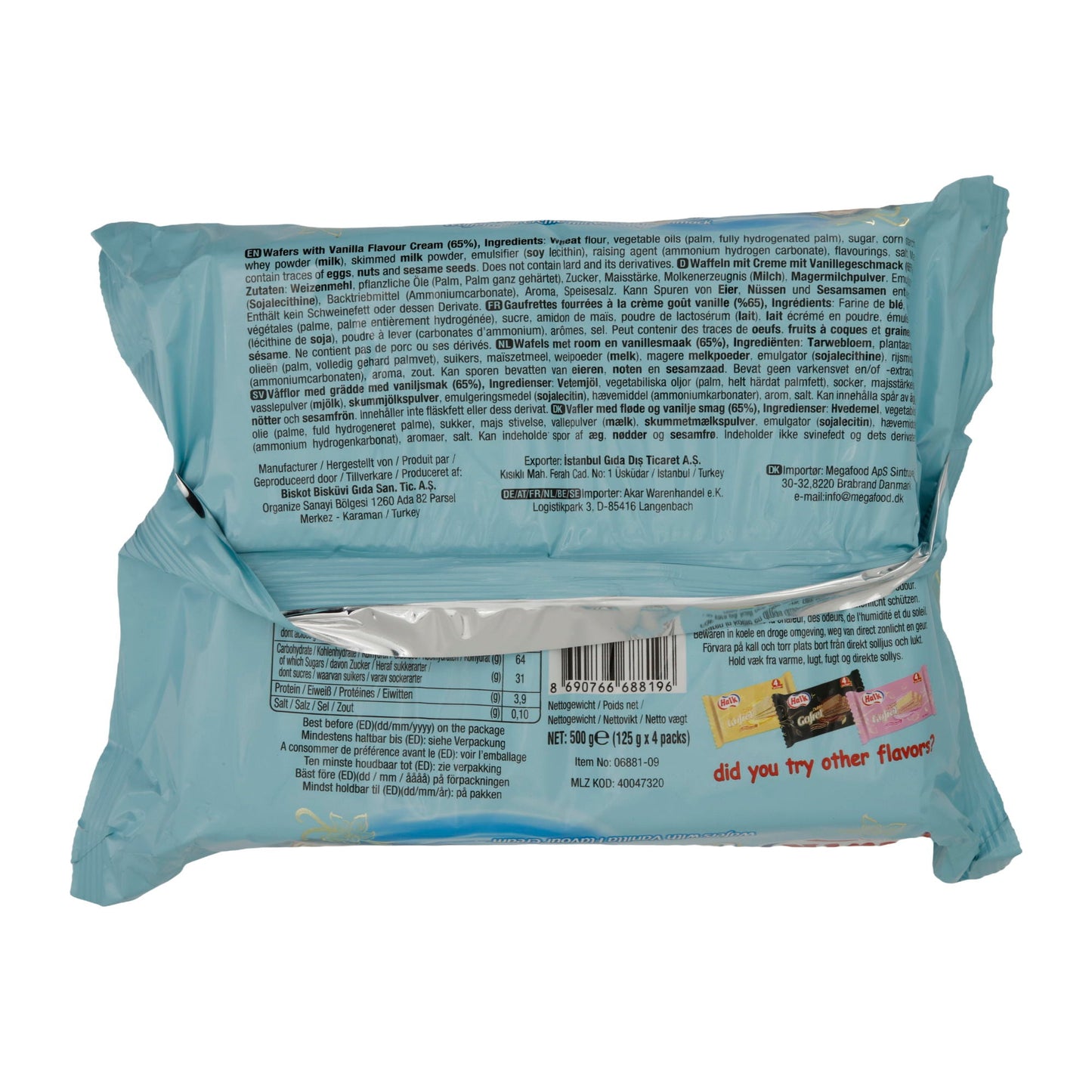 Waffeln Halk Duble Gofret | Gebäck | mit Vanillecreme-Füllung im 4er Pack | 500 g HALK