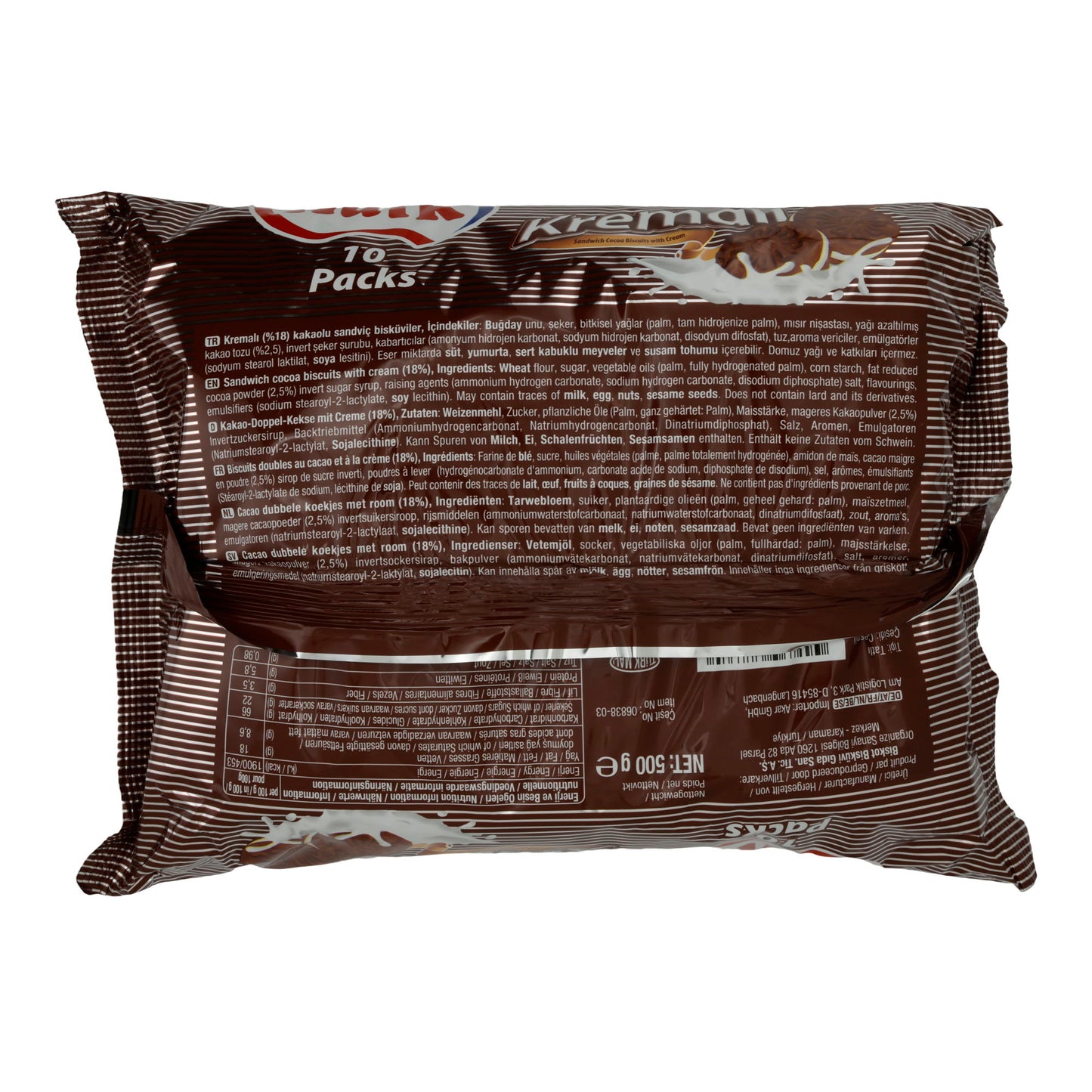 Kekse Halk | Kremali | Cacaokoekjes met roomvulling | 500 g