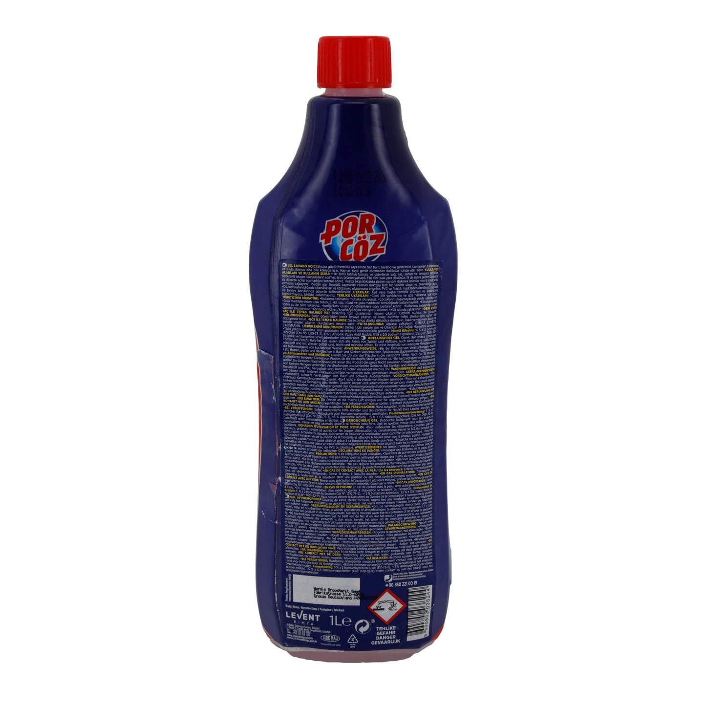 Déboucheur Por Çöz Gel Lavabo | Nettoyant | Nettoyage de canalisation extra puissant | 1 l