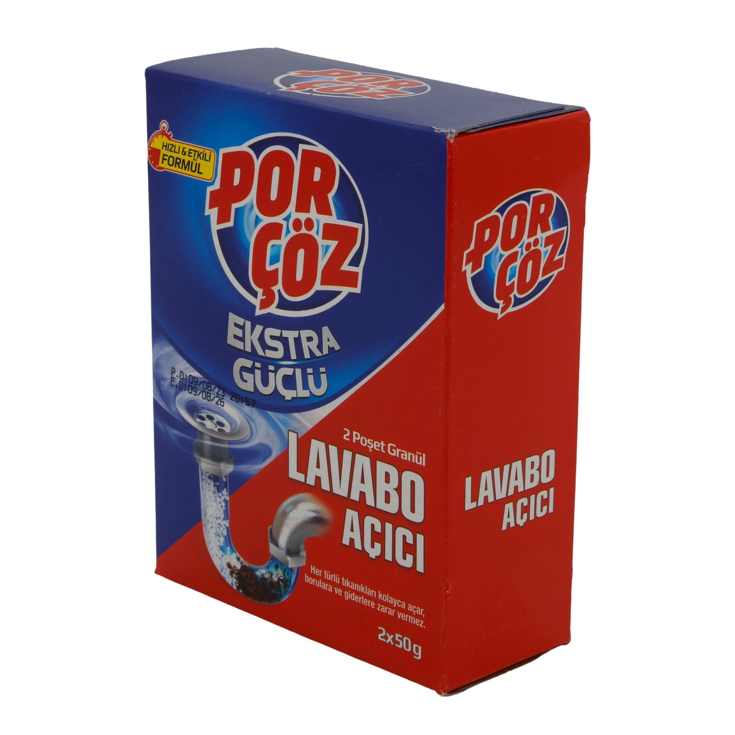 Rohrreiniger PorÇöz | Extra stark | Granulat gegen Verstopfungen | 2×50 g