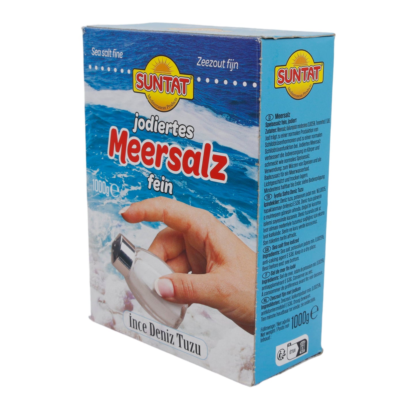 Meersalz Suntat | Gejodeerd, fijn | Voor kruiden en dagelijks gebruik | 1000 g