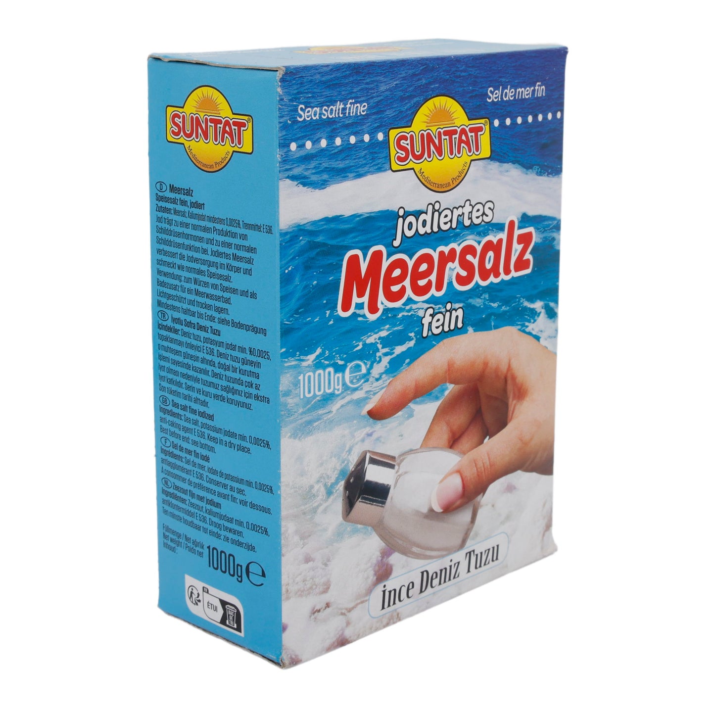 Meersalz Suntat | Gejodeerd, fijn | Voor kruiden en dagelijks gebruik | 1000 g