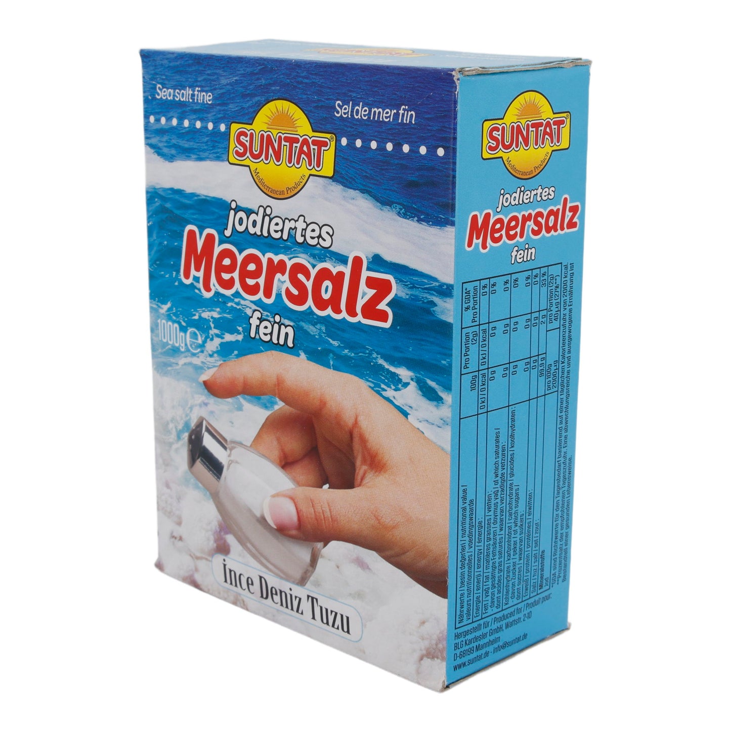 Meersalz Suntat | Gejodeerd, fijn | Voor kruiden en dagelijks gebruik | 1000 g