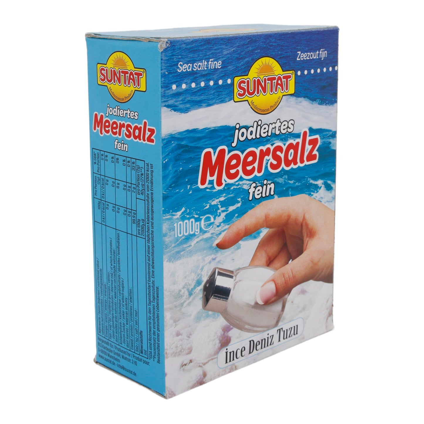 Meersalz Suntat | Gejodeerd, fijn | Voor kruiden en dagelijks gebruik | 1000 g