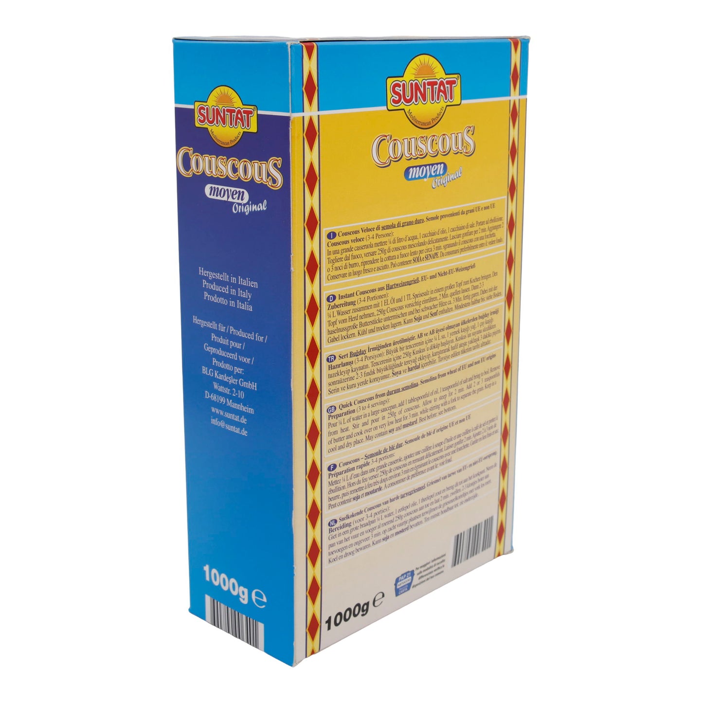 Suntat Couscous | Medium Original | Medium Coarse Durum Wheat Semolina | 1000 g