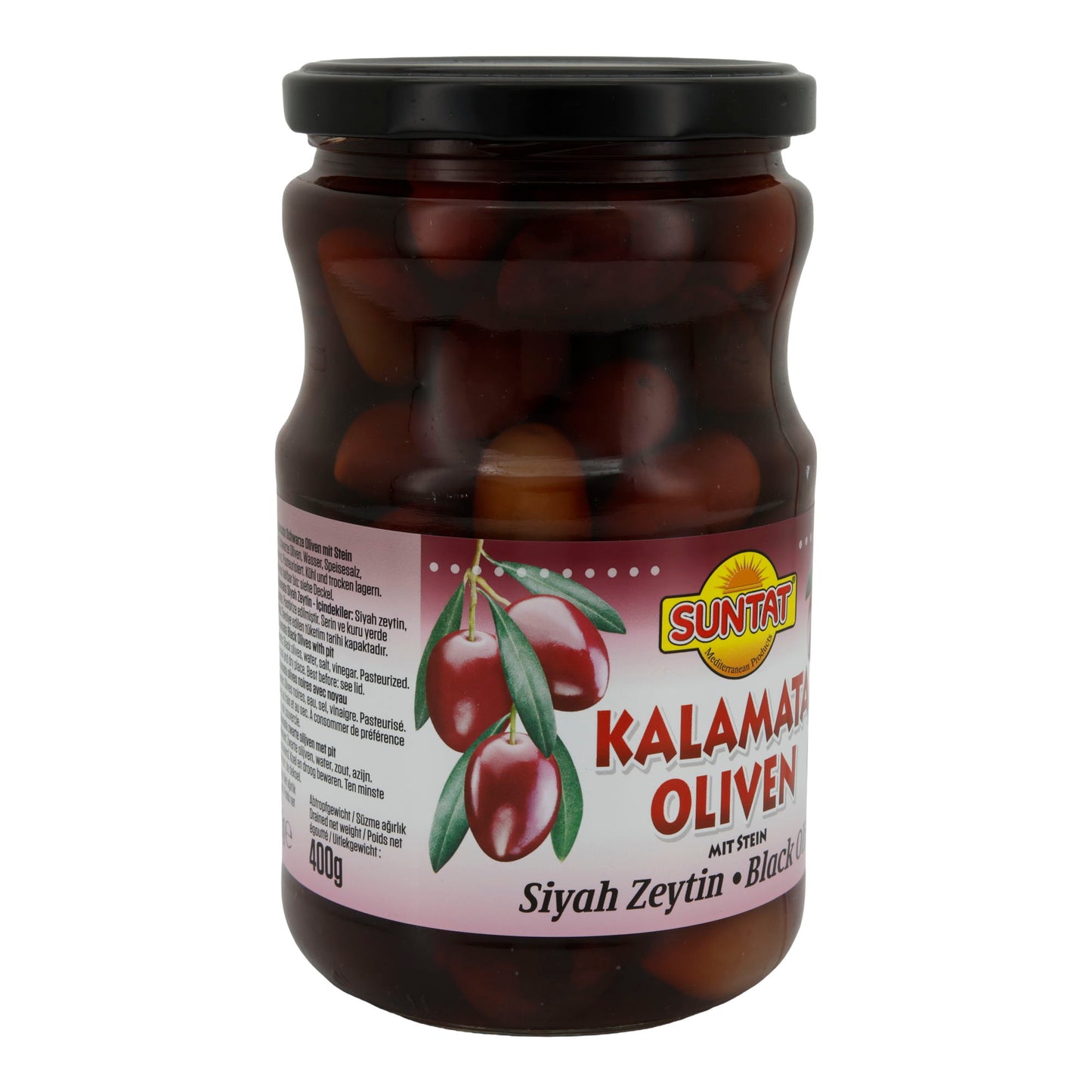 Kalamata Oliven Suntat | Mit Stein | Griechische Kalamata-Oliven | 700 g