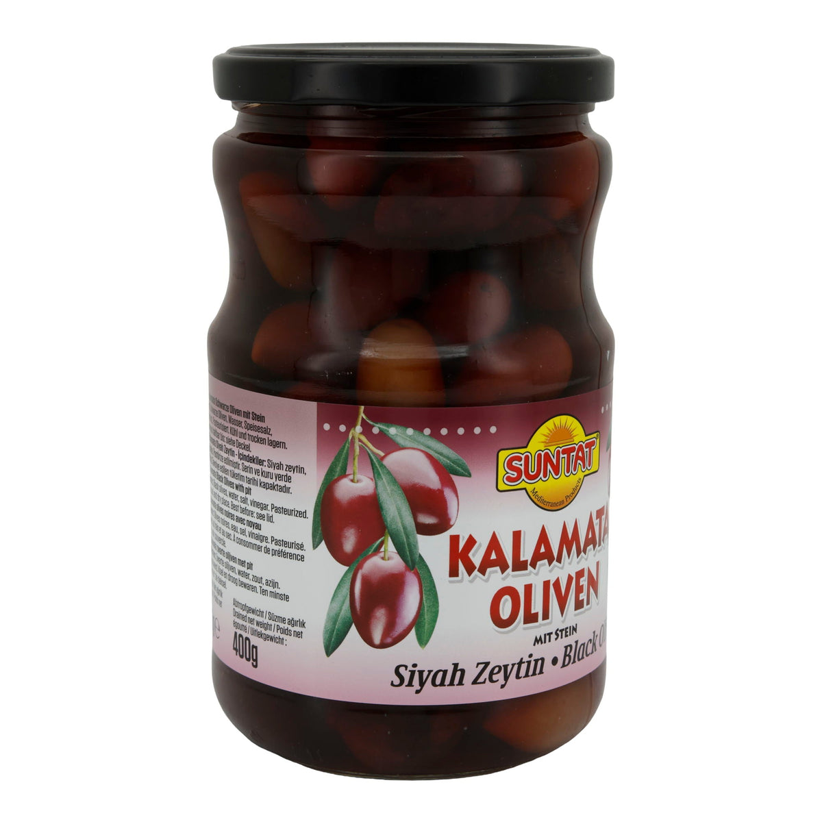 Kalamata Oliven Suntat | Mit Stein | Griechische Kalamata-Oliven | 700 g SUNTAT