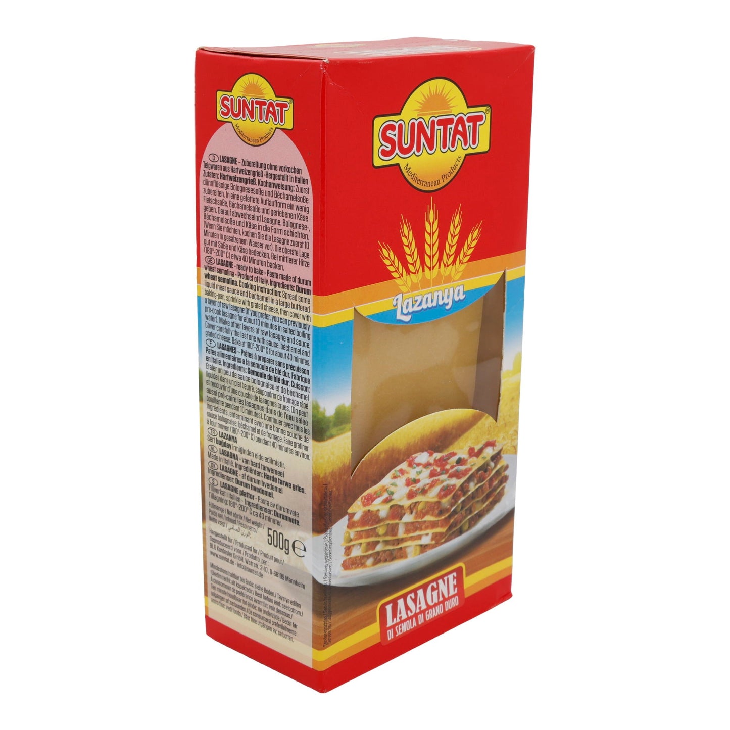 Nudeln Suntat | Lasagne Hartweizengrieß | Für italienische Klassiker | 500 g SUNTAT