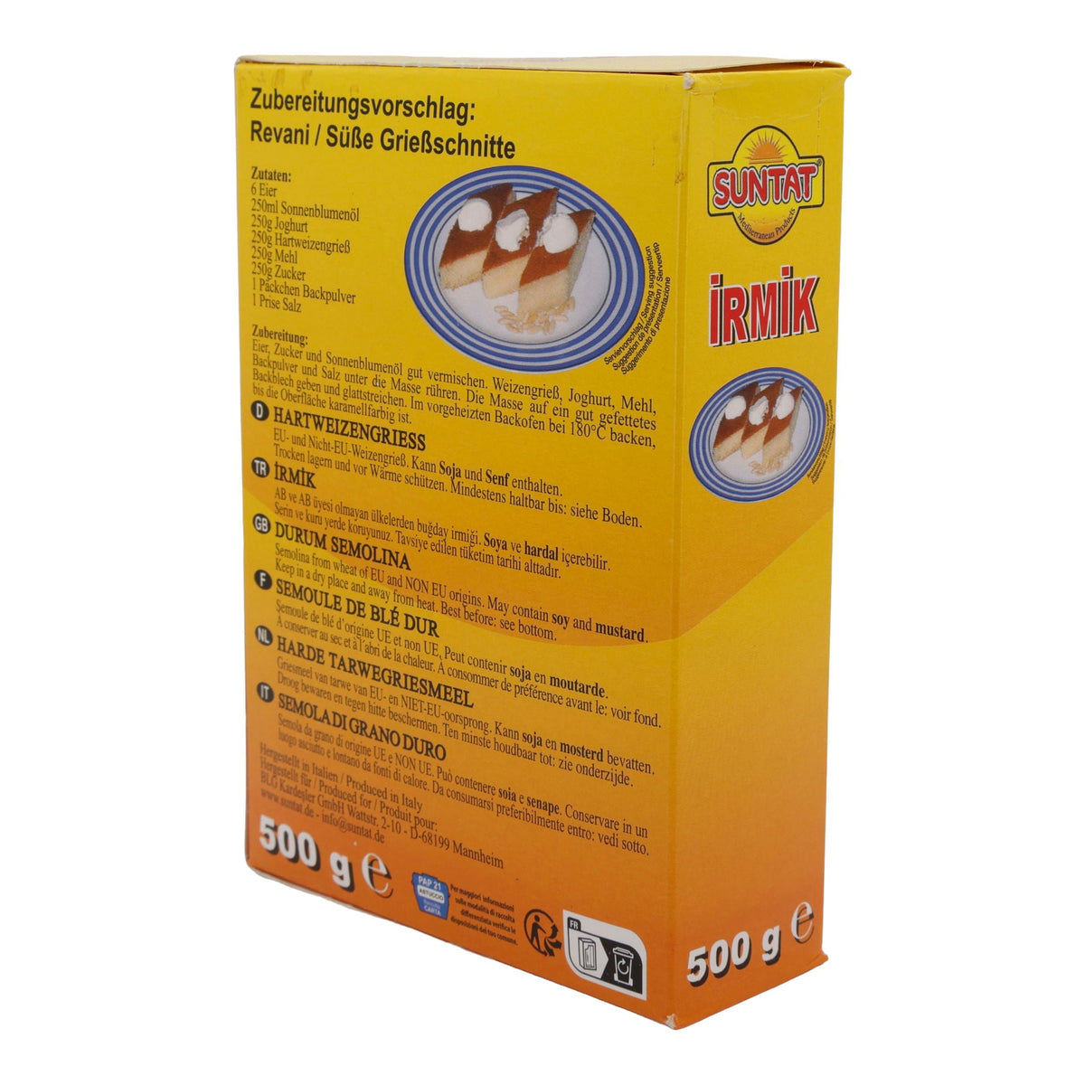 Weizengrieß Suntat | İrmik | Hartweizengrieß, vielseitige Basis für süße & herzhafte Gerichte | 500 g SUNTAT