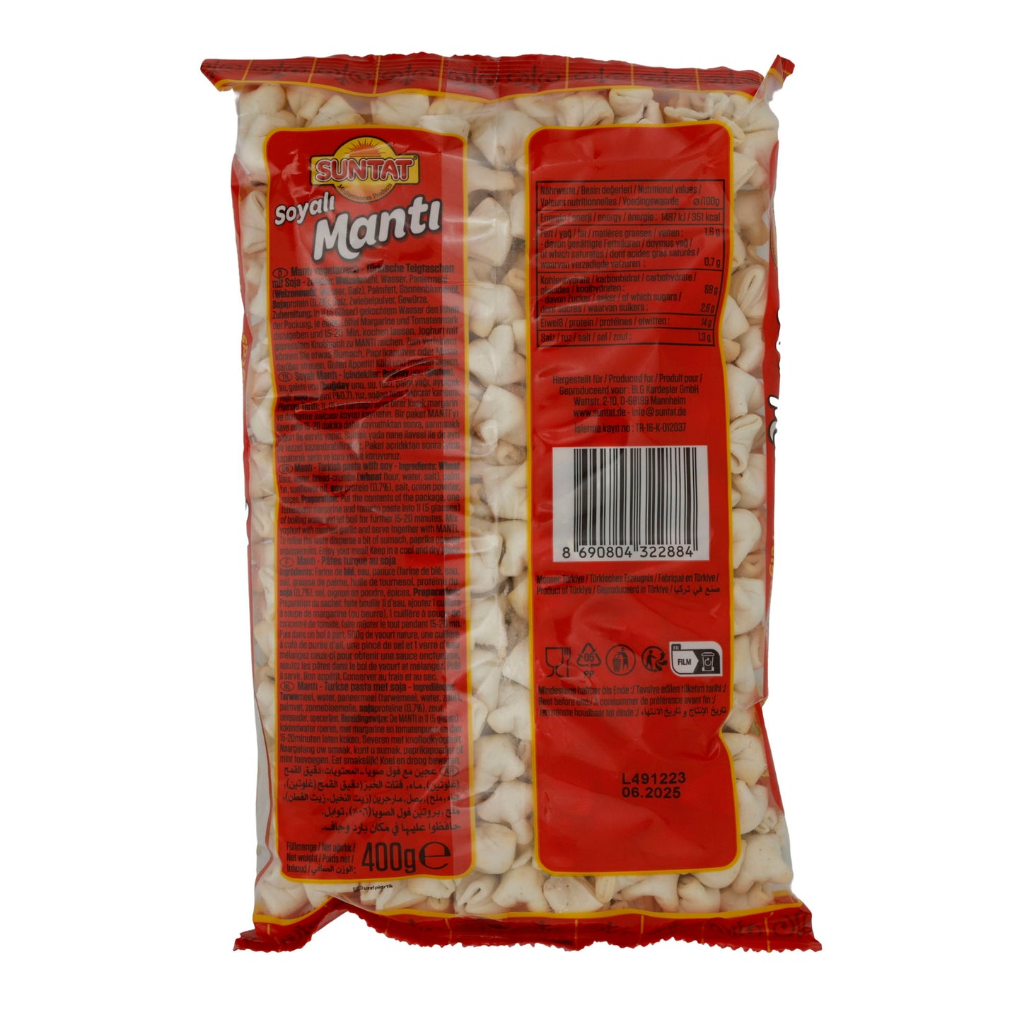 Manti Suntat | Soyali | Vegetarisch, Turks met soja | 400g