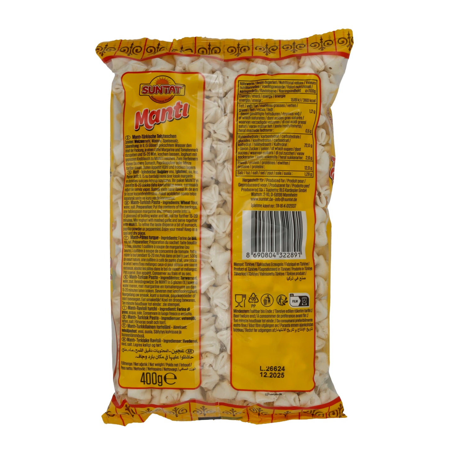 Teigtaschen Suntat | Manti | Türkisch, traditionell | 400 g