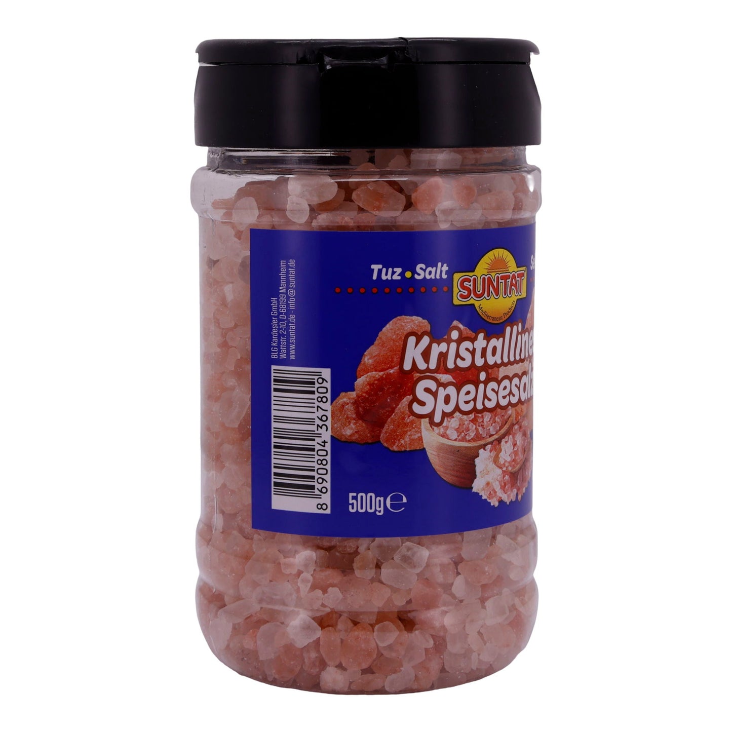 Kristallines Speisesalz SUNTAT | Salz | Natürliches grobes Salz für Salzmühlen und zum Würzen | 500 g SUNTAT