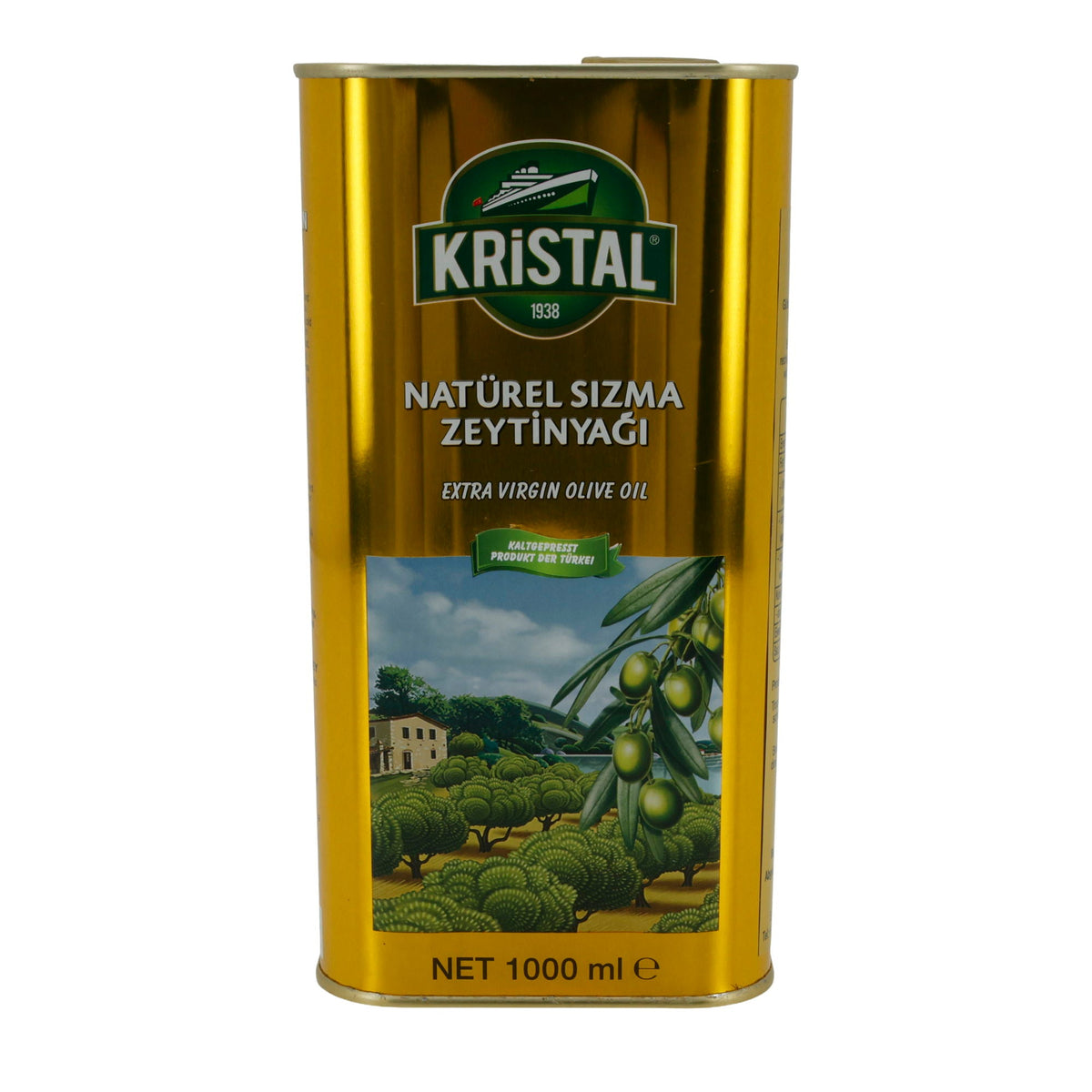 Olivenöl Kristal | Extra Virgin Öl | Kaltgepresst, aus der Türkei | 1000 ml KRISTAL