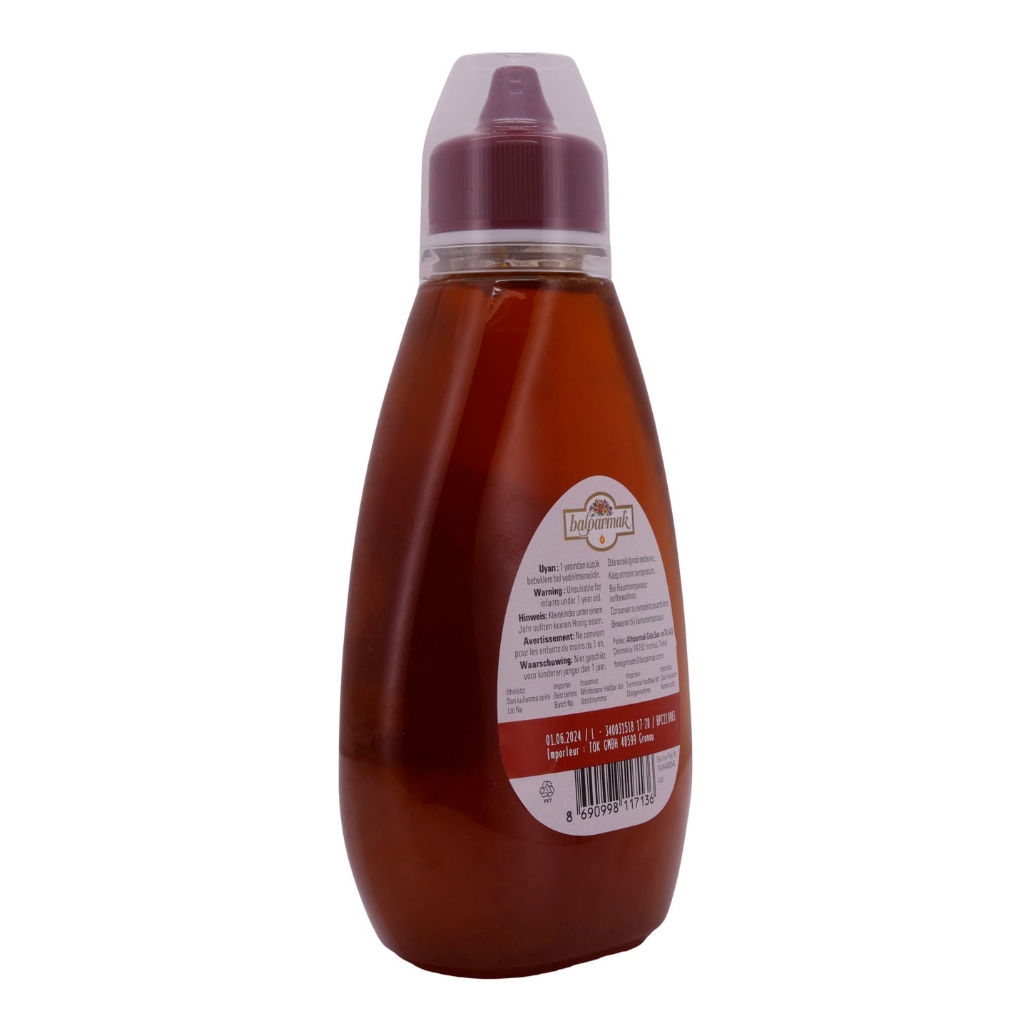 Honig Balparmak | Miel de fleurs | Miel naturel en flacon souple pratique | 600 g