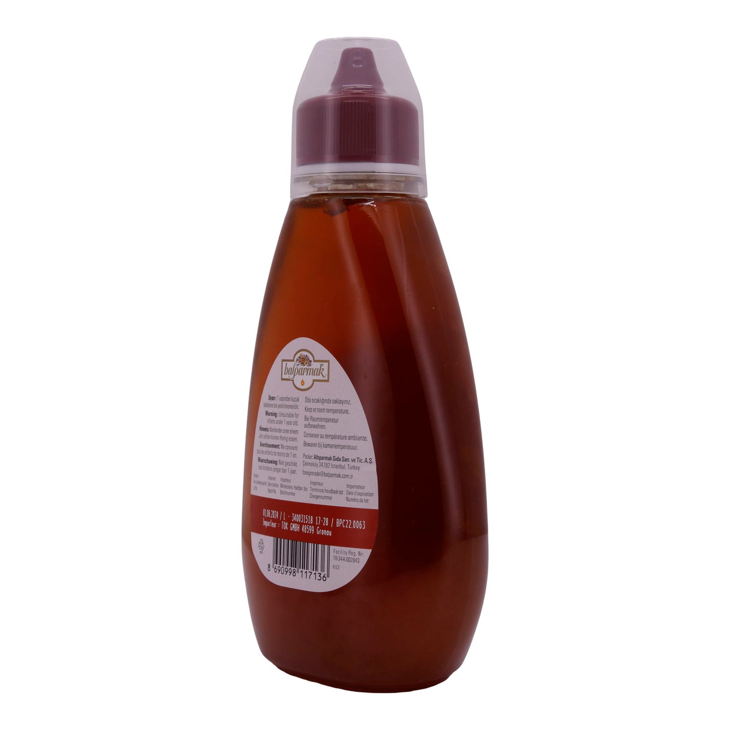 Honig Balparmak | Miel de fleurs | Miel naturel en flacon souple pratique | 600 g