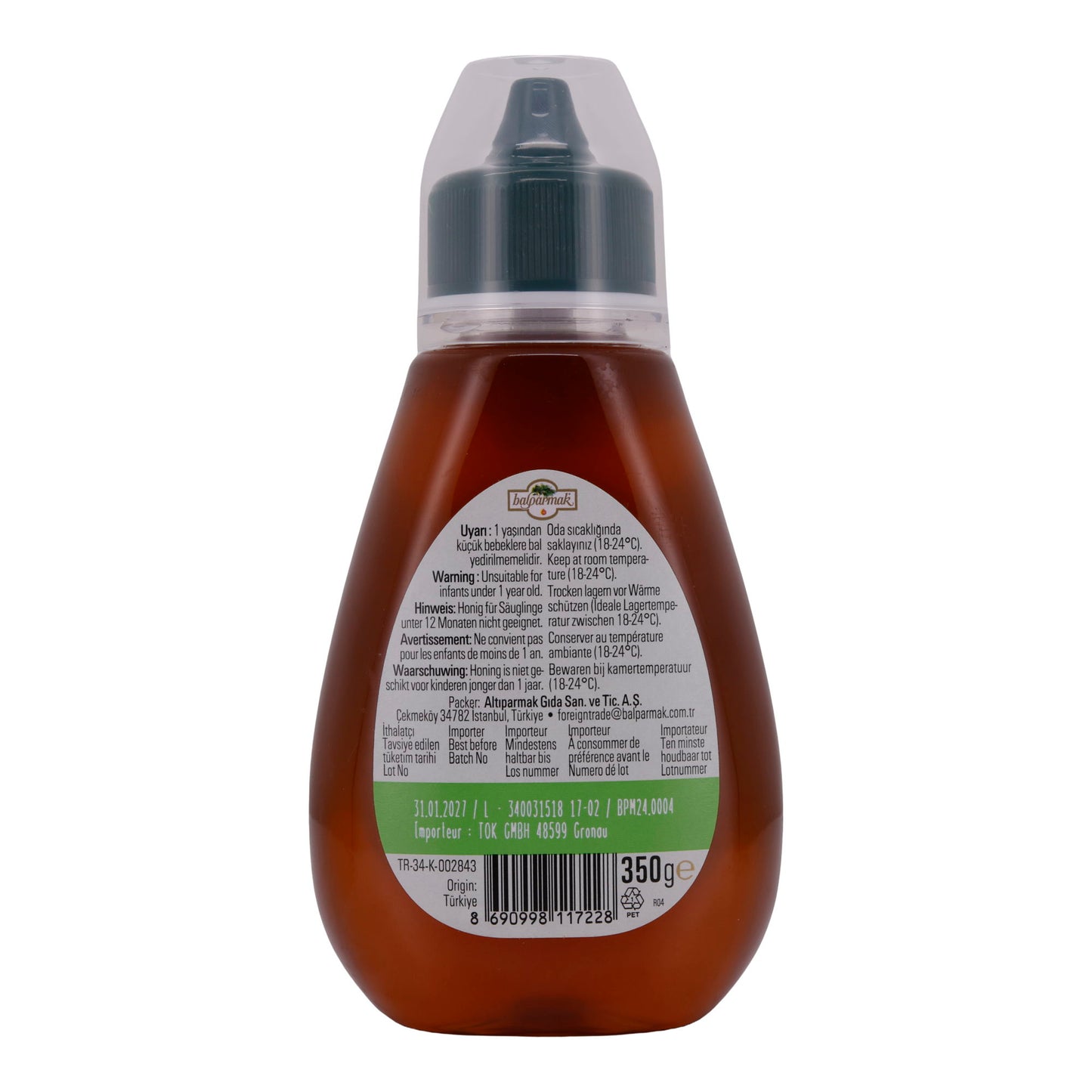 Miele di pino Balparmak | Miele di pino turco | 100% naturale dall'Anatolia | 350 g