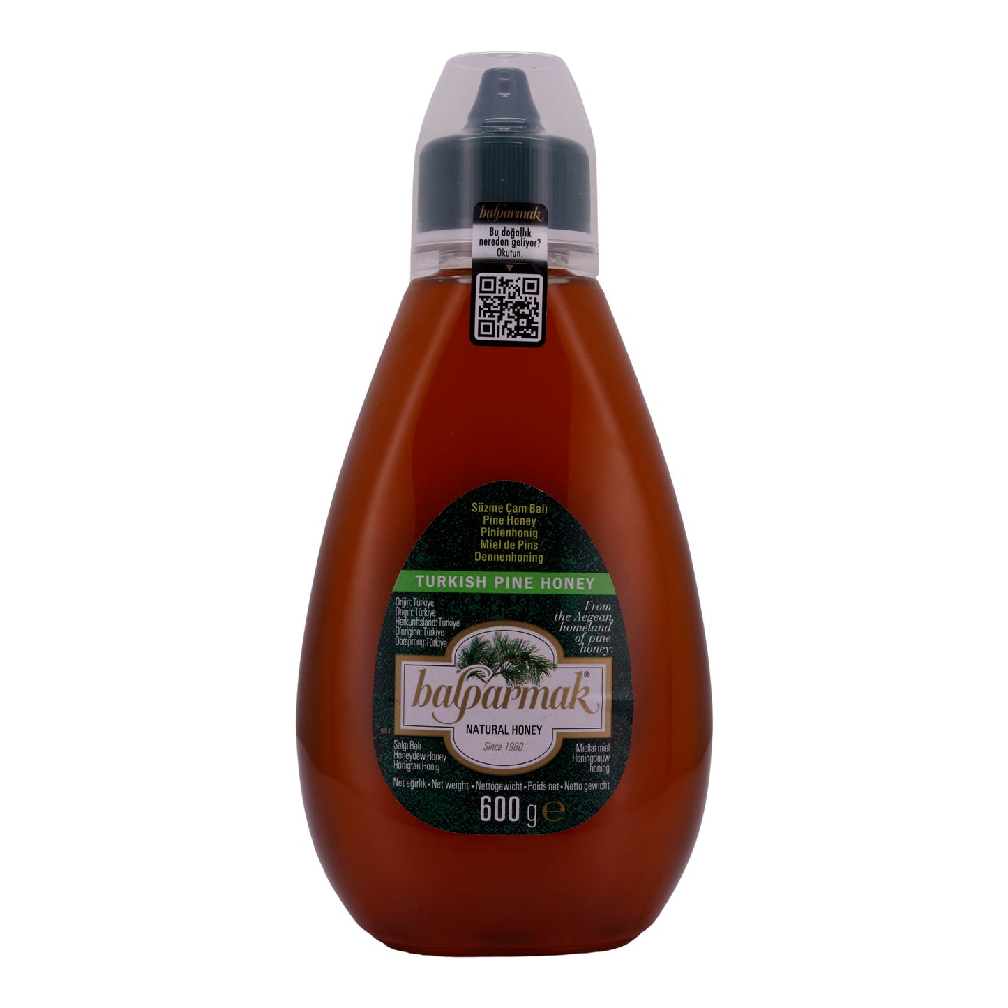 Miele di pino Balparmak | Miele di pino turco | Intenso, dalla Turchia, bottiglia squeeze | 600 g